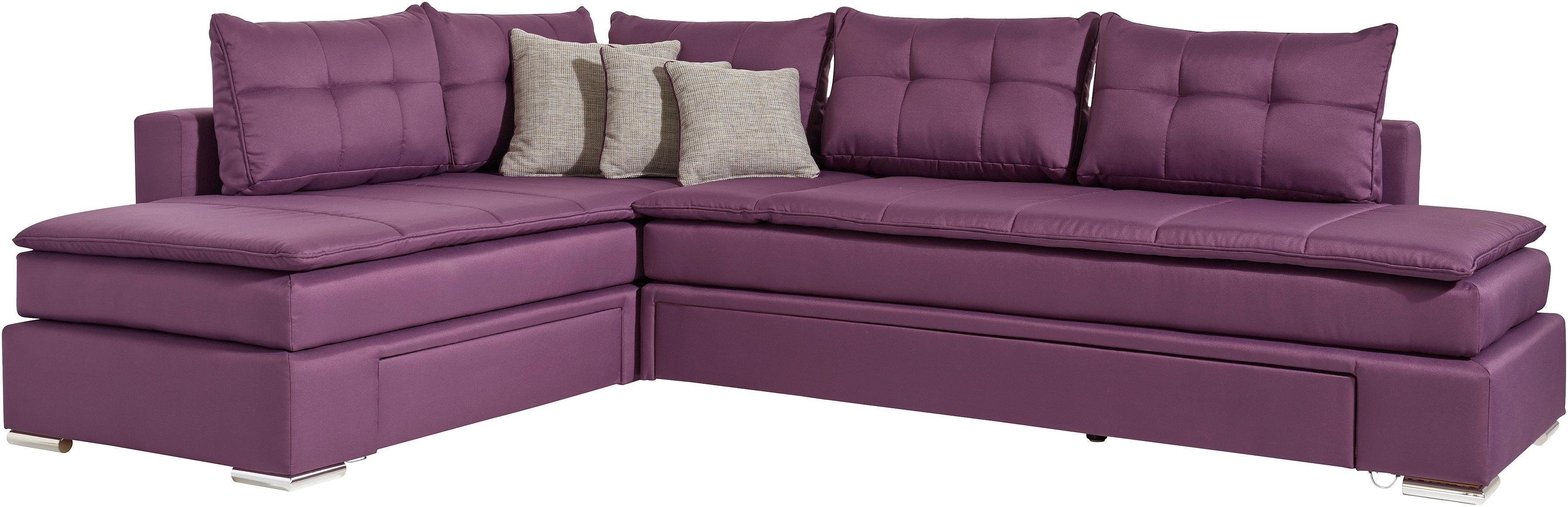 INOSIGN Hoekbank Boxspringbed Night & Day L-vorm met permanente slaapfunctie zonder armleuningen