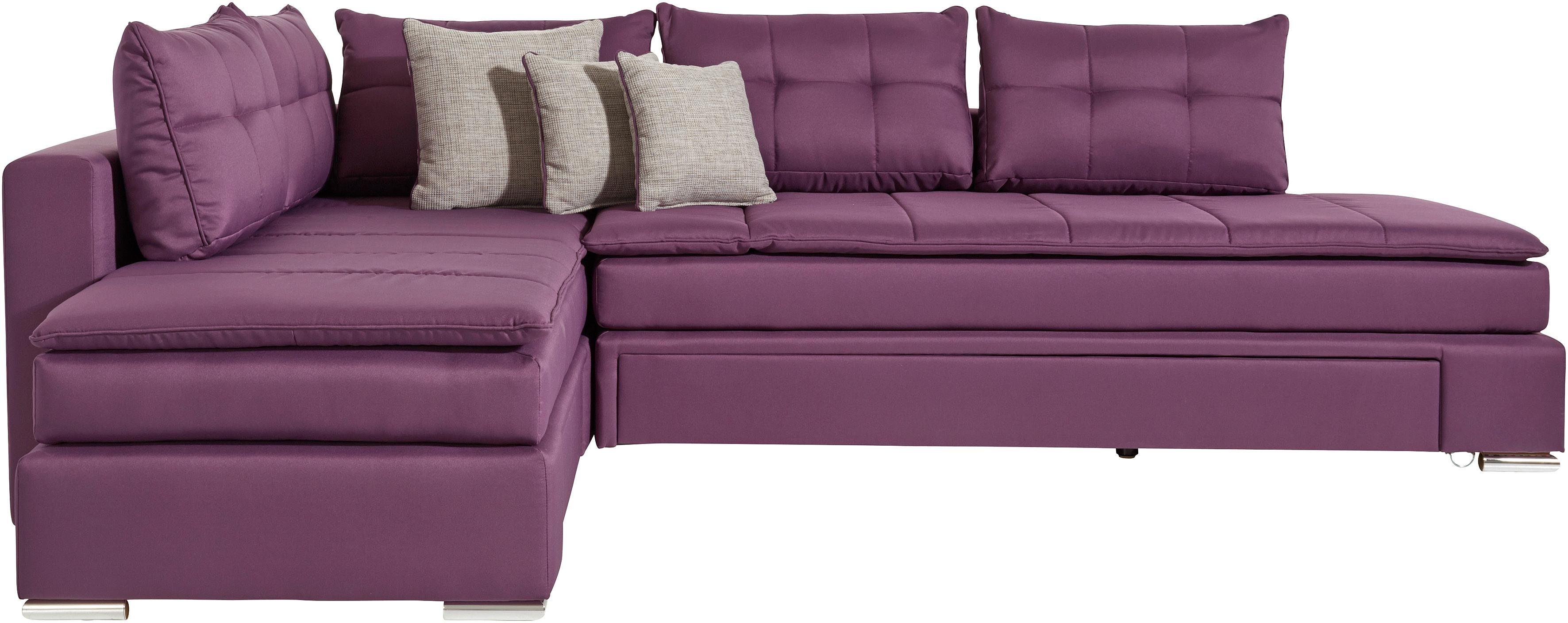 INOSIGN Hoekbank Boxspringbed Night & Day L-vorm met permanente slaapfunctie zonder armleuningen