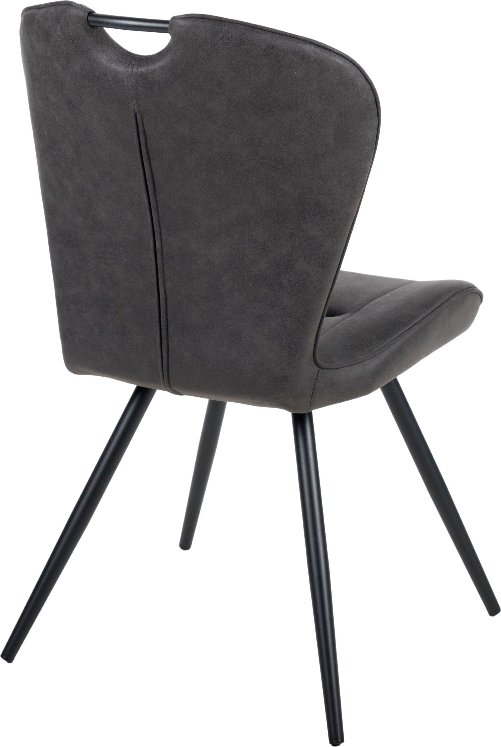 Duo Collection Eetkamerstoel Zoe eetkamerstoel, set van 4 robuuste stof- of microvezelbekleding, met handgreep (set, 4 stuks)