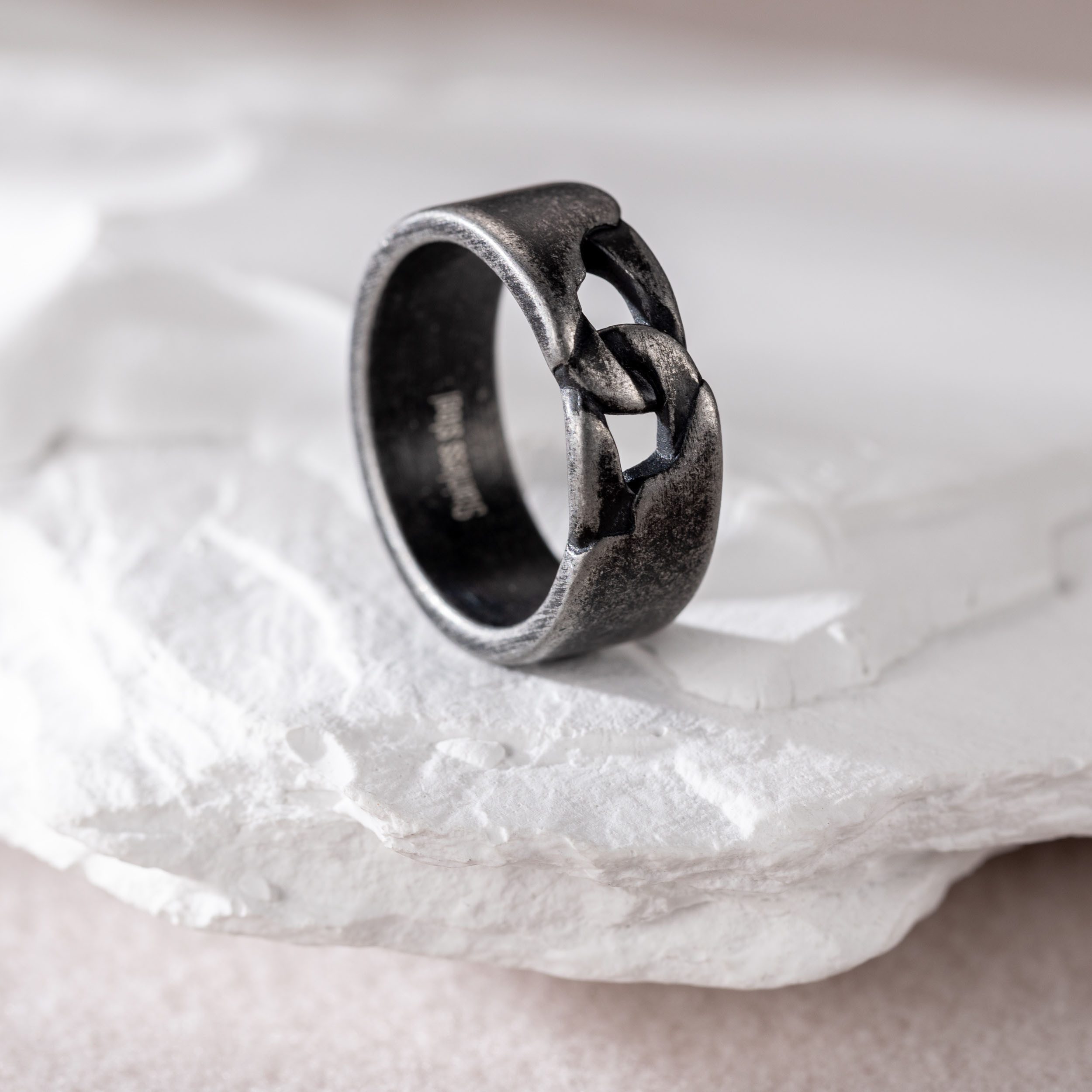 Firetti Ring Sieraad cadeau roestvrij staal ring dames heren schakelketting vintage