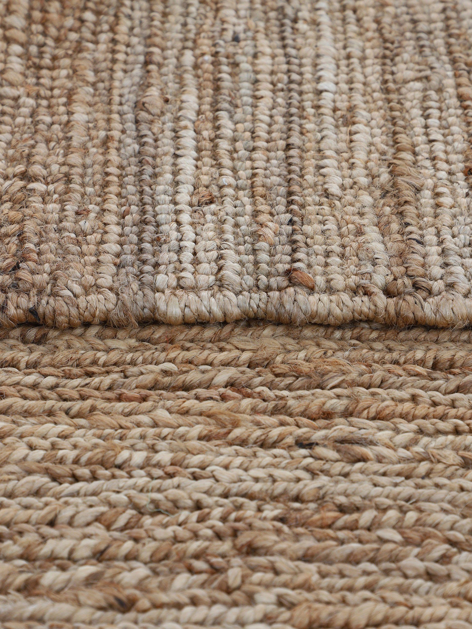 carpetfine Vloerkleed Nala jute tapijt van natuurlijke vezels keerbaar, van 100% jute, in vele maten en modellen, vierkant, rond