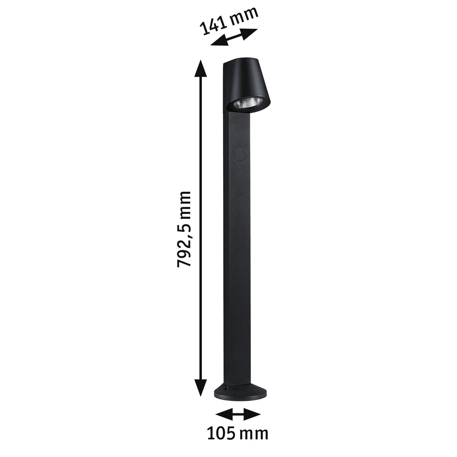 Paulmann Led-bolderlamp IP44 793mm 3000K 9W 700lm 230V 65° Antraciet Aluminium (1 stuk)