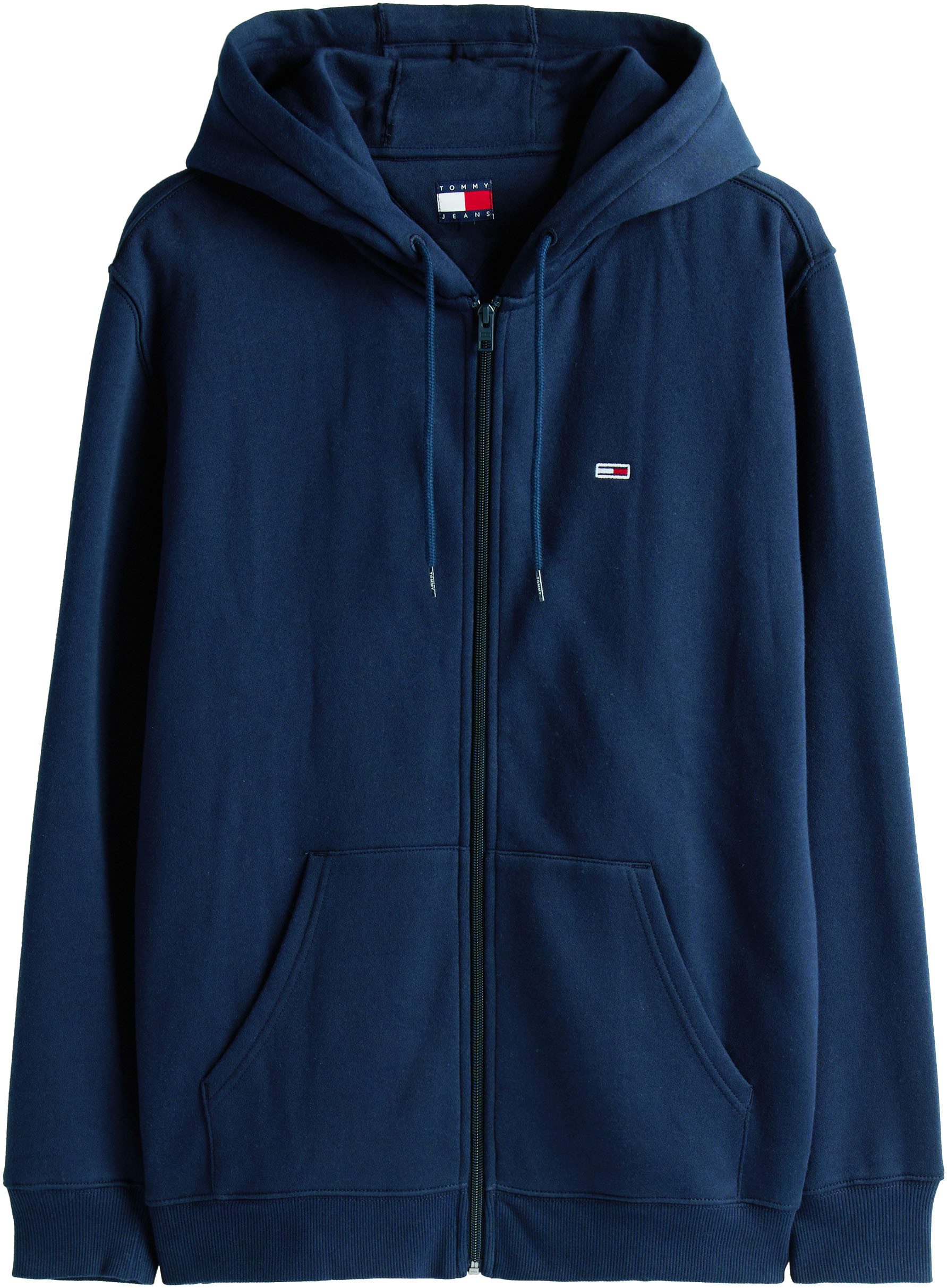 TOMMY JEANS Sweatshirt TJM REG S FLAG ZIP FLEECE THRU met geborduurd merklogo op borsthoogte