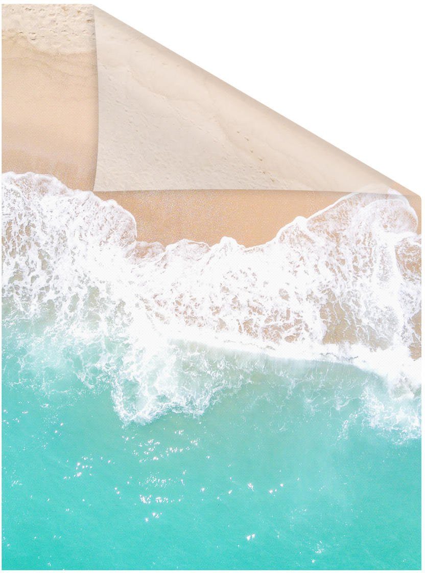 LICHTBLICK Raamfolie zelfklevend, bescherming tegen inkijk, The beach - turquoise beige (1 stuk)