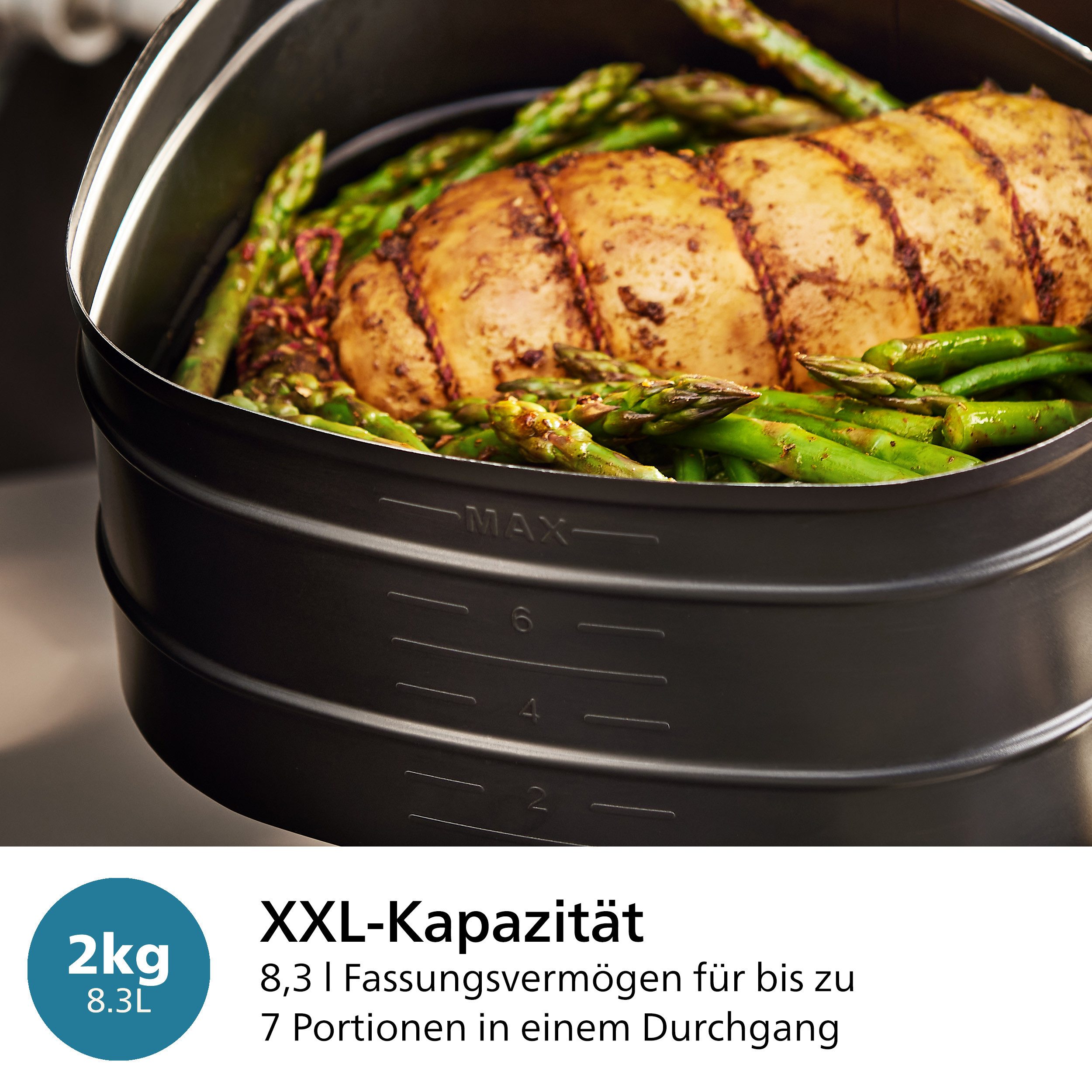 Philips Airfryer XXL Kombi HD9876/90, met 8,3 l, Rapid CombiAir technologie