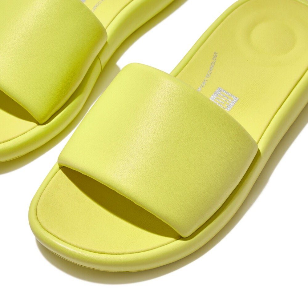 Fitflop Slippers IQUSHION D-LUXE PADDED LEATHER SLIDES zomerschoen, slippers met brede bandage
