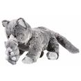 heunec knuffelbeest natureline softissimo kat met baby grijs