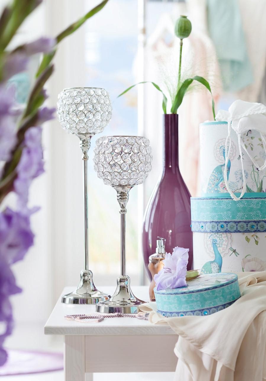 Home affaire Waxinelichthouder Kristal (set, 2 stuks)
