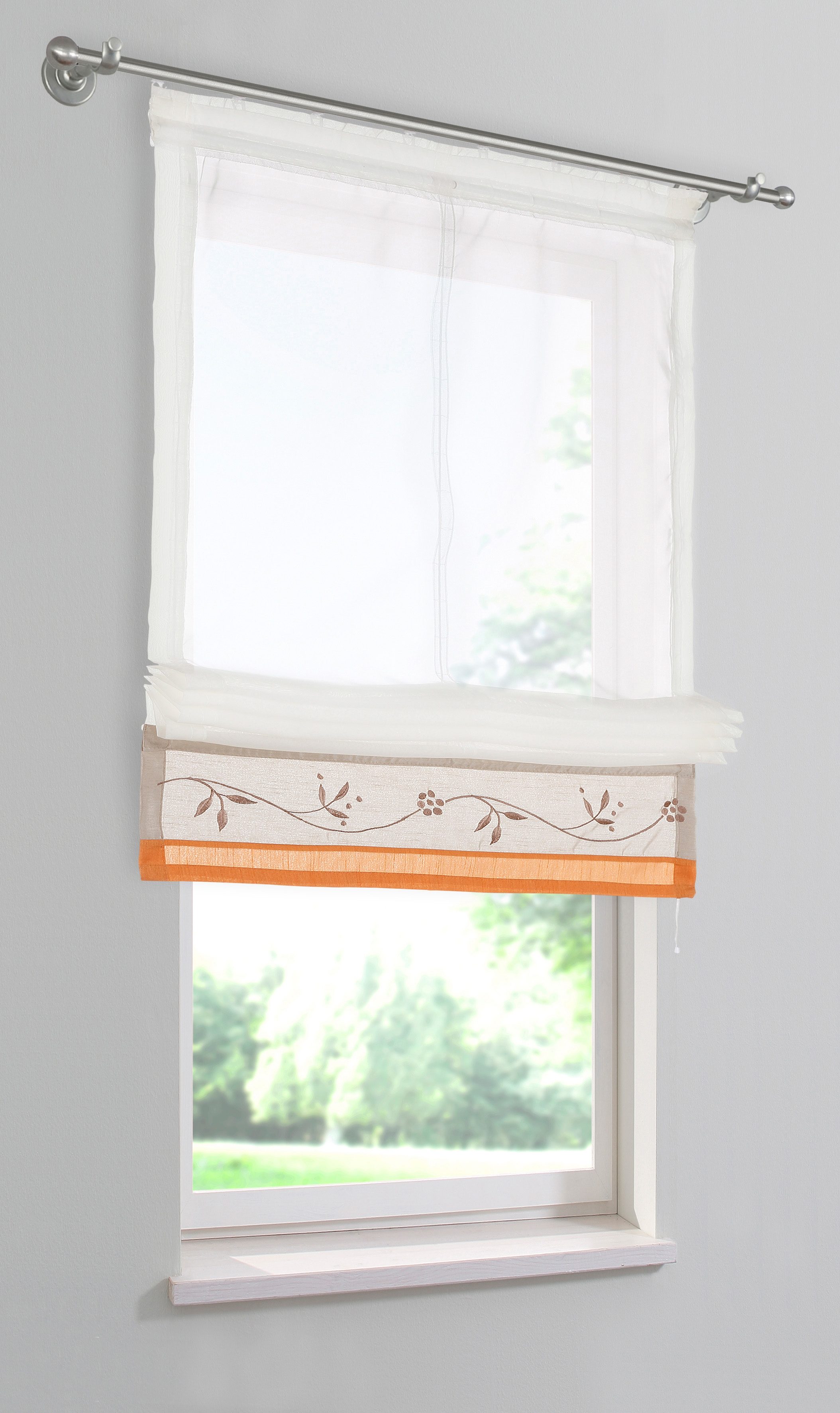 My home Romeins rolgordijn Sorel Transparant, geborduurd, polyester (1 stuk)