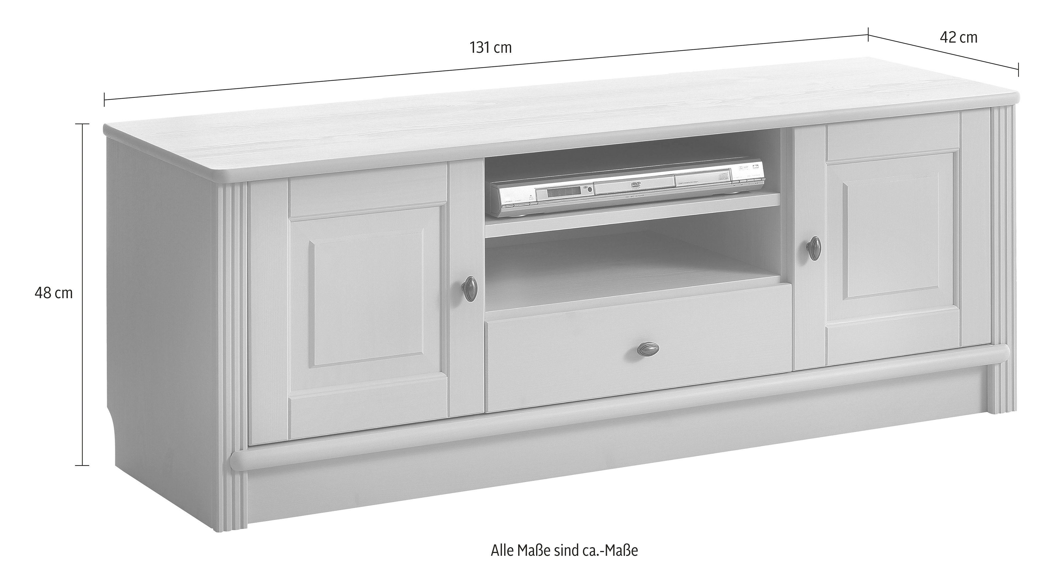 Home affaire Tv-meubel Soeren van massief grenen, breedte 131 cm, stijlvol design