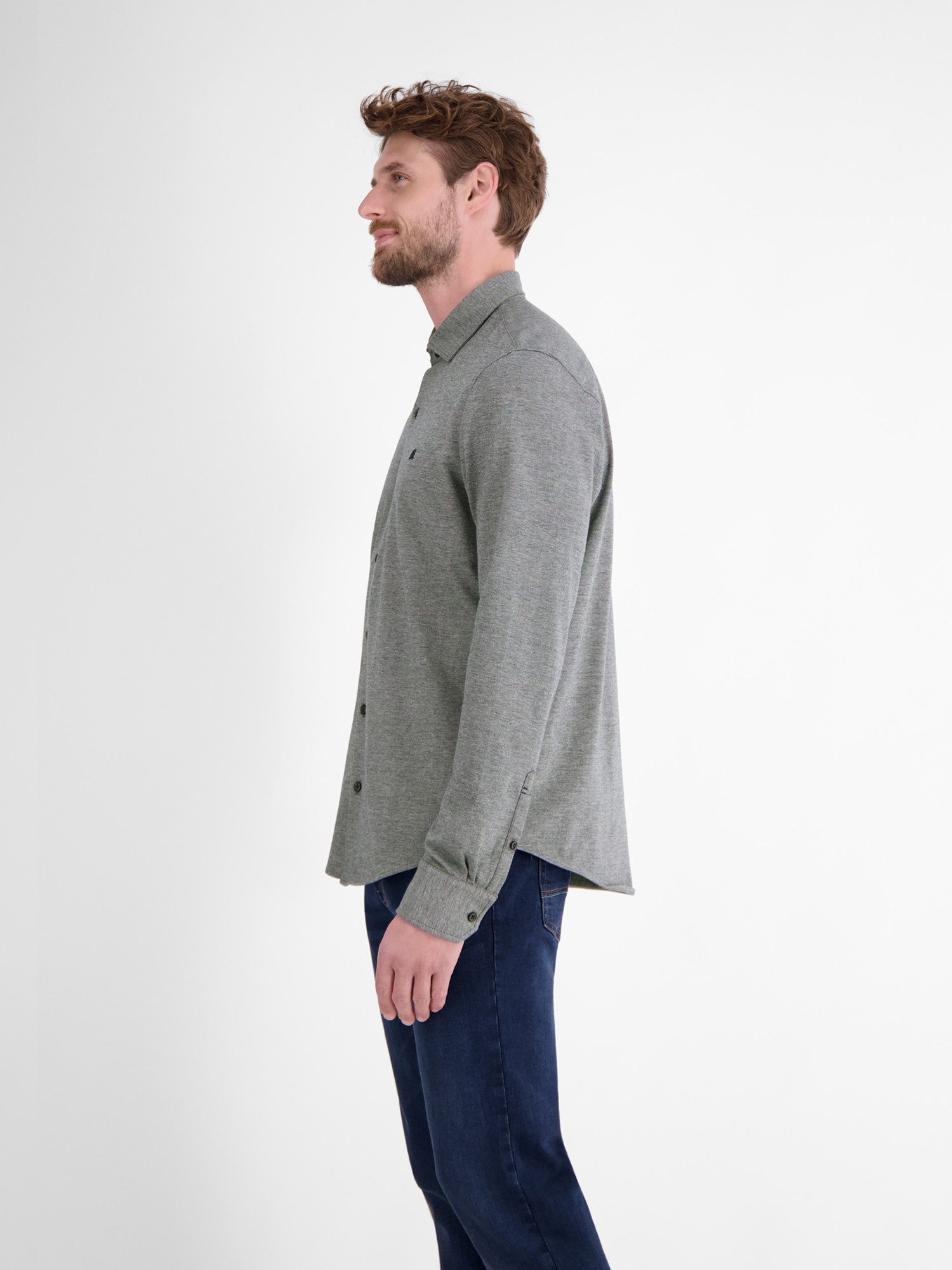 Lerros Overhemd met lange mouwen LERROS Heren Jerseyhemd, Stijl ontmoet comfort