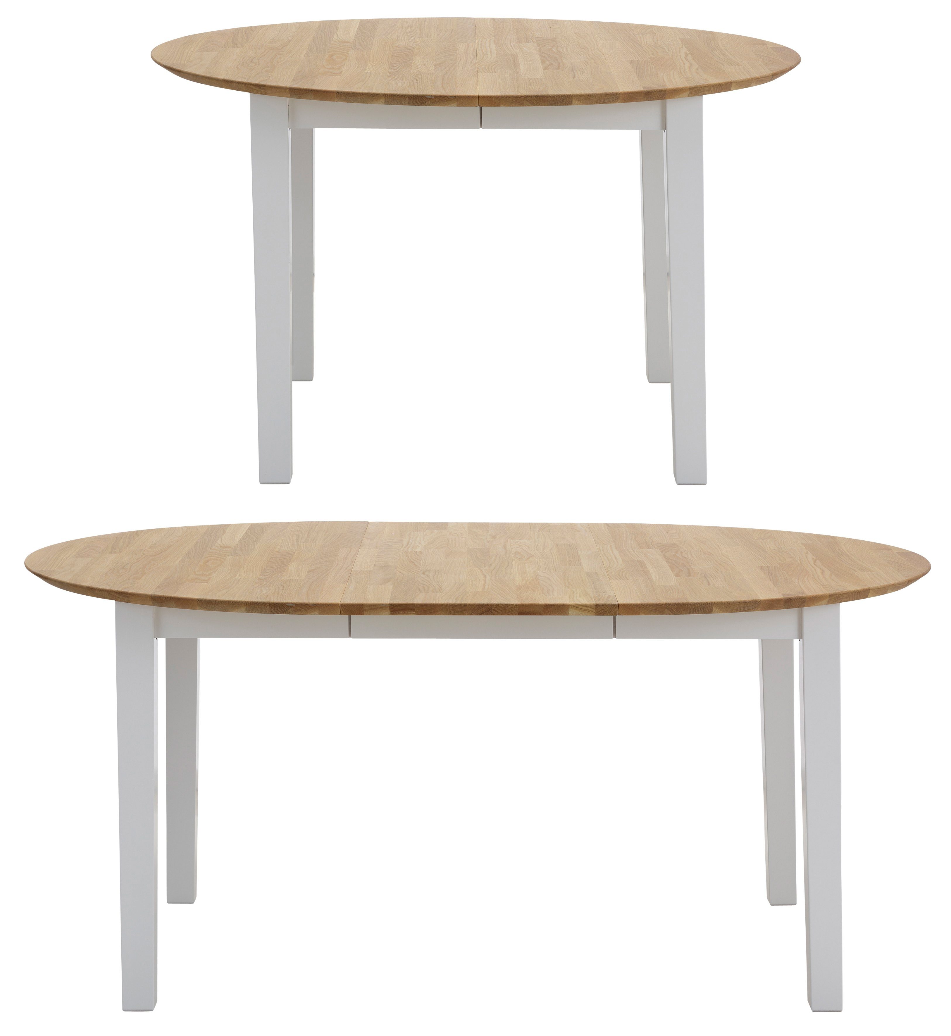 Home affaire Eettafel Time massief houten FSC tafel Diameter 120 cm, met uitschuiffunctie, keukentafel, bestseller
