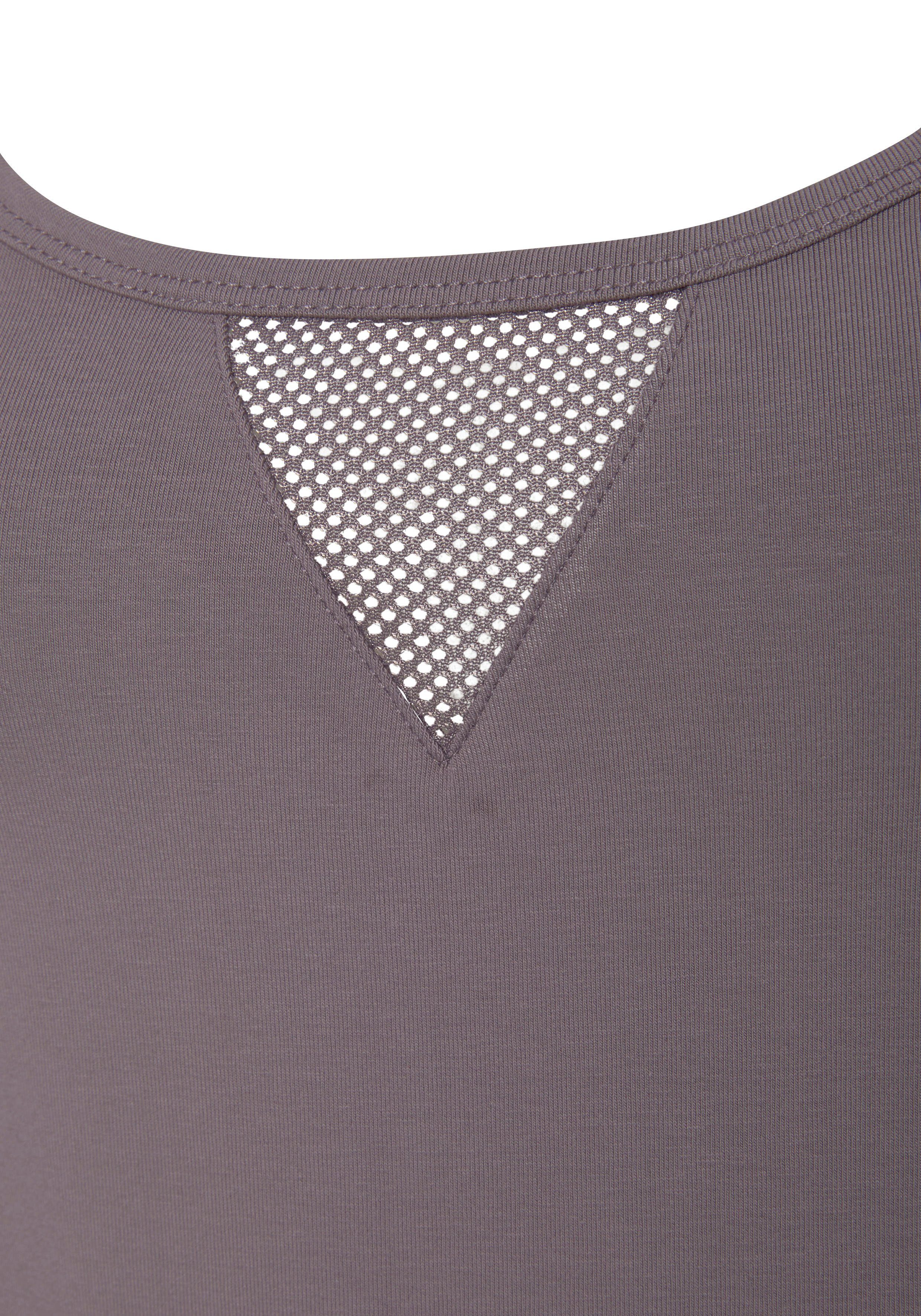 active by Lascana Functioneel shirt met beschreven bandjes en meshinzet