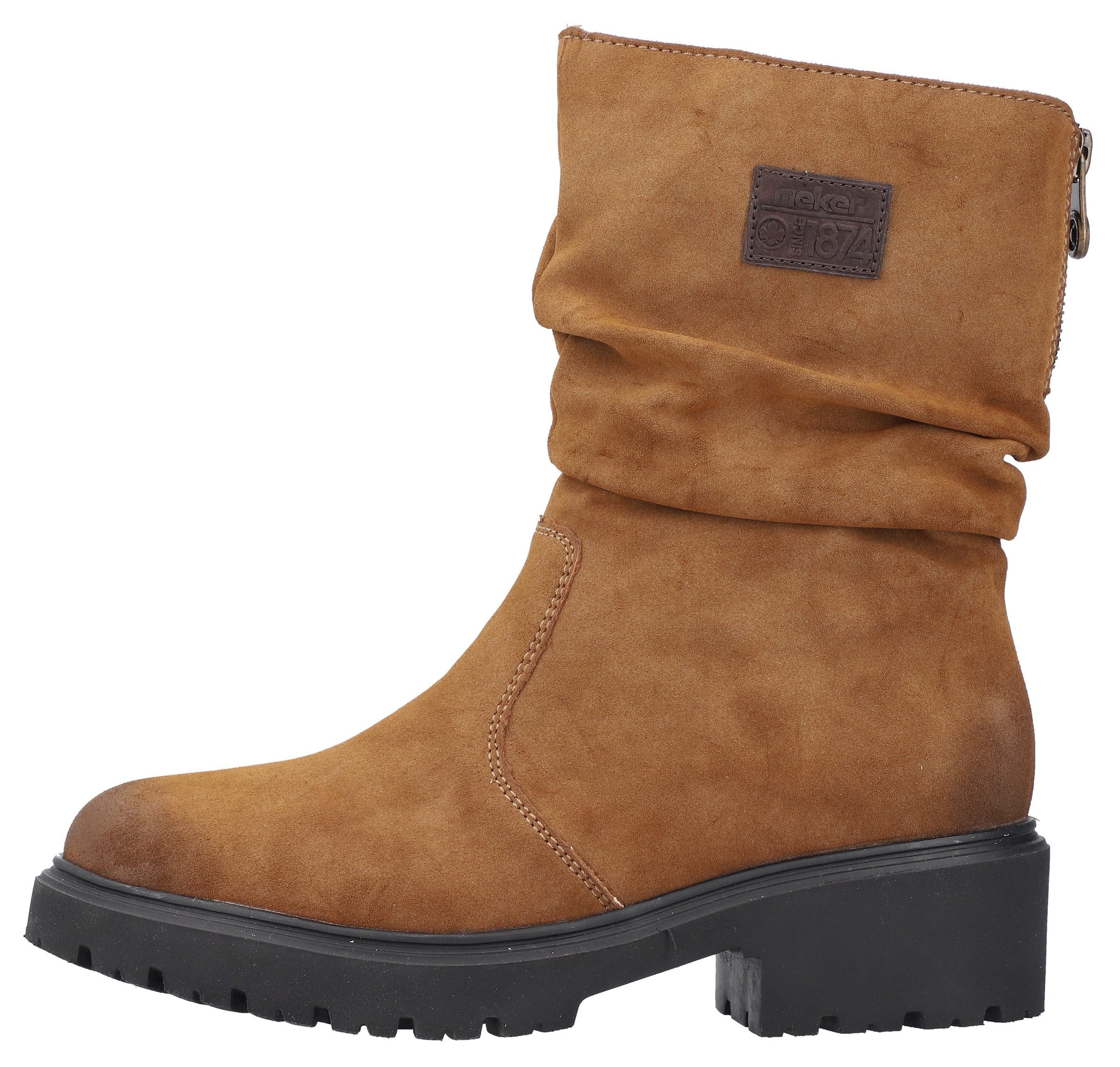 Rieker Winterlaarsjes winterlaarzen, profielzool, slouchy schacht, met binnenrits