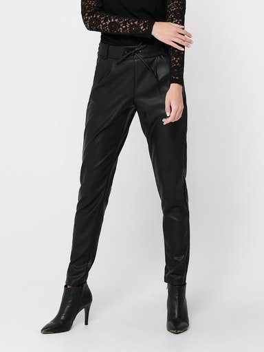 NU 20% KORTING: Only Imitatieleren broek ONLPOPTRASH EASY COATED PANT PNT NOOS