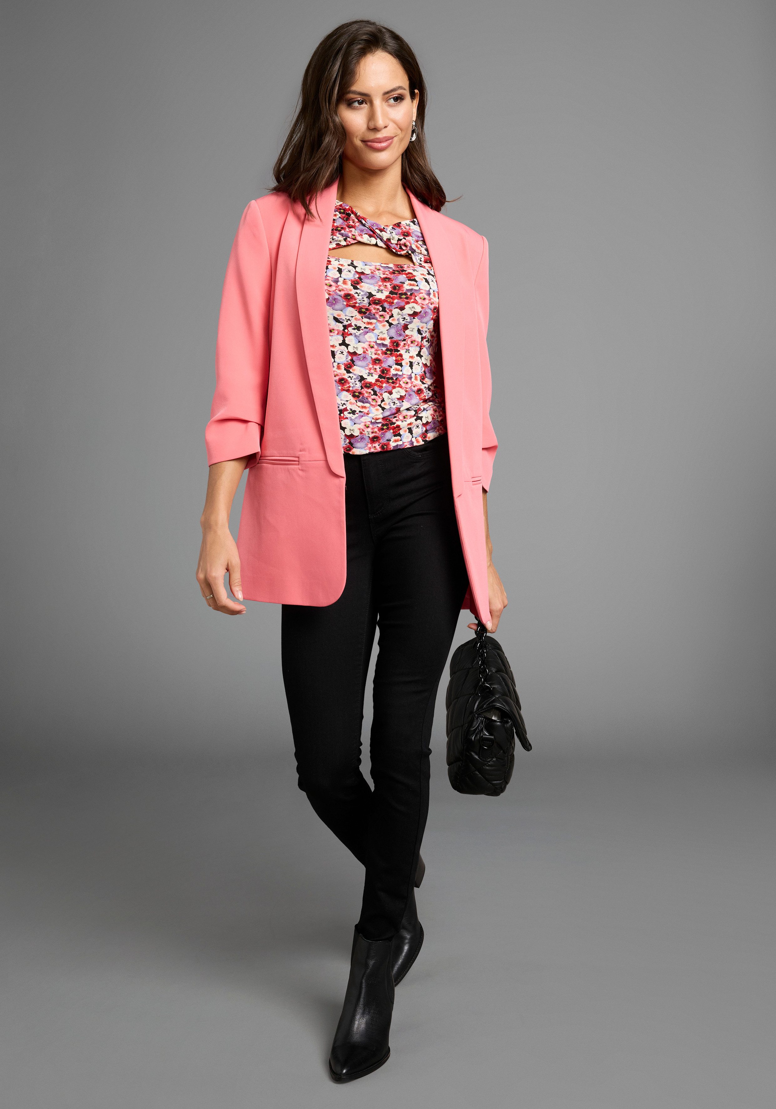 Laura Scott Shirt met lange mouwen met twisteffect bij de halslijn