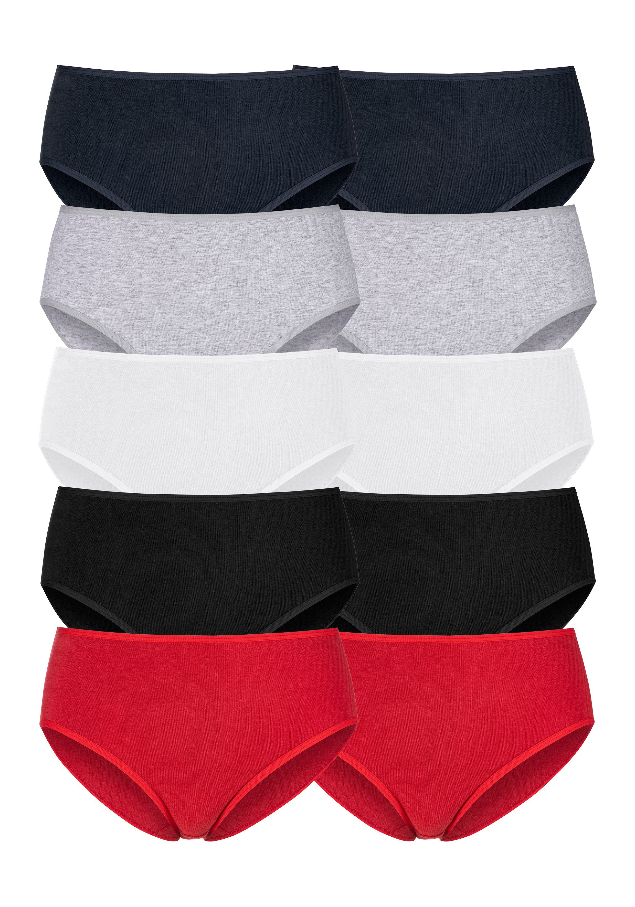 Petite fleur Heupslip van elastisch katoen (set, 10 stuks, 10 stuks) dames slips maat 40/42 multicolor