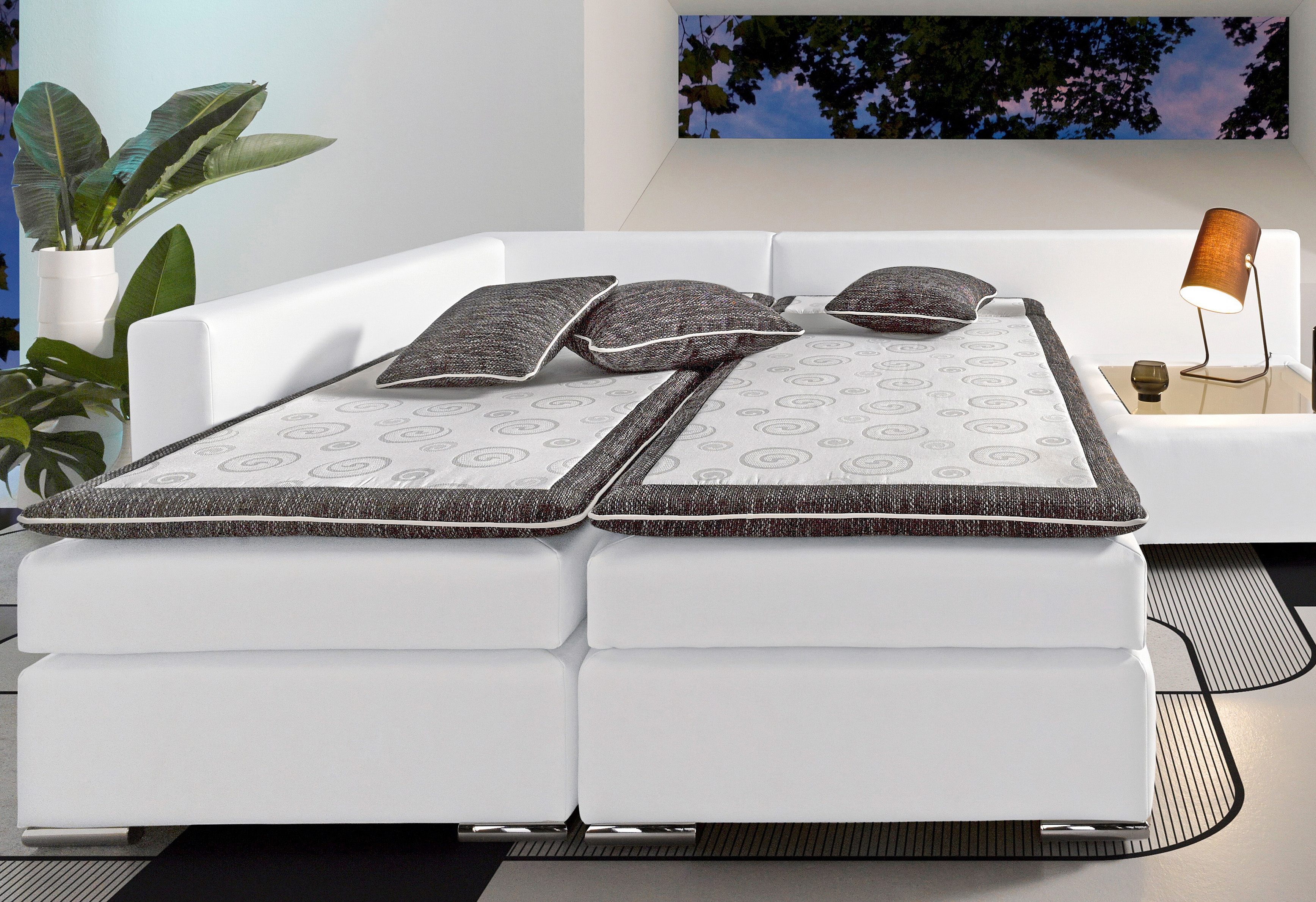 INOSIGN Hoekbank Boxspringbed Night & Day L-vorm met permanente slaapfunctie zonder armleuningen