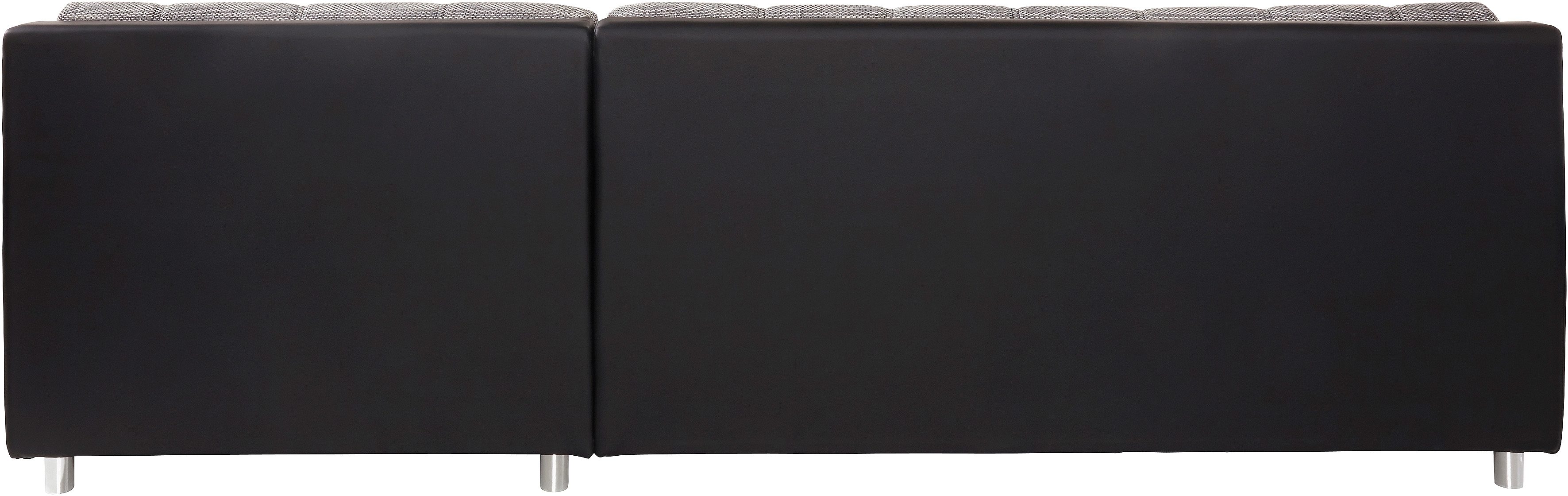 DOMO collection Hoekbank Treviso veel bekledingen, ook in cord, L-vorm, B/D/H: 267/80/83 cm optioneel met slaapbank functie, incl. sierkussens, hoogwaardig doorgestikt patroon