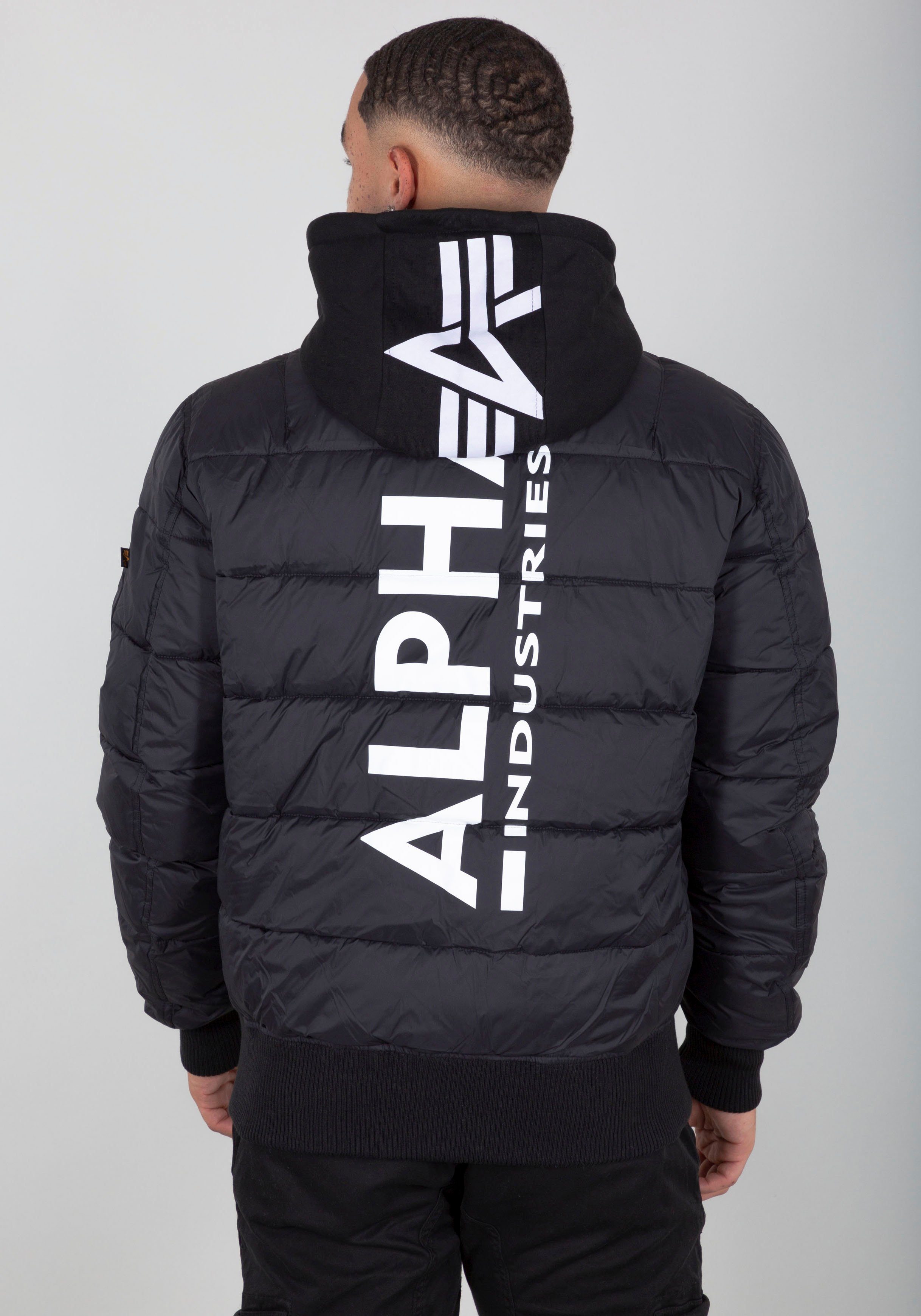 alpha industries gewatteerde jas ma-1 zh back print zwart