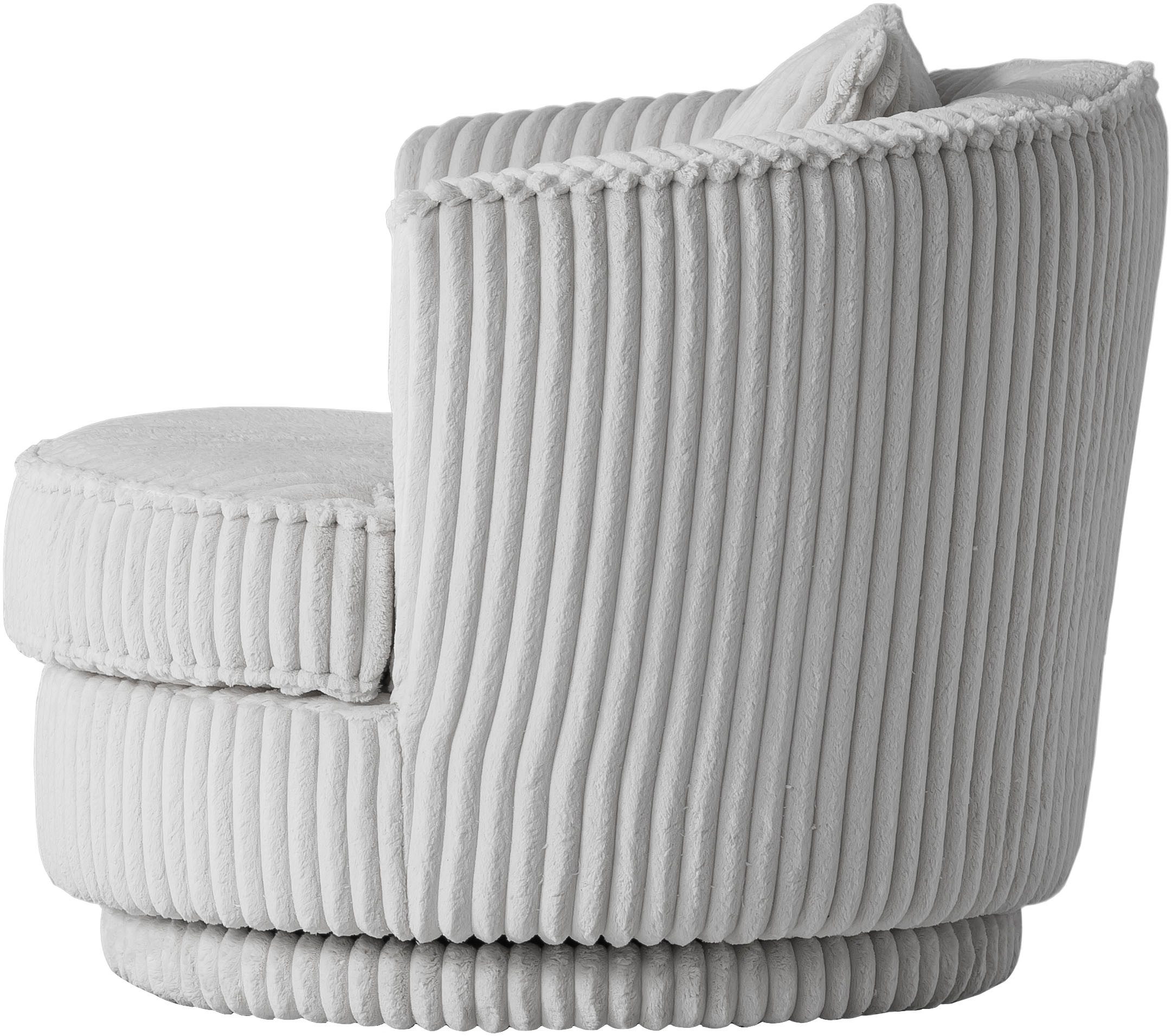 Leonique Draaibare fauteuil MAISIE, leesfauteuil, love seat, trendige stoffen mega cord en geweven velours, 360 graden draaibaar