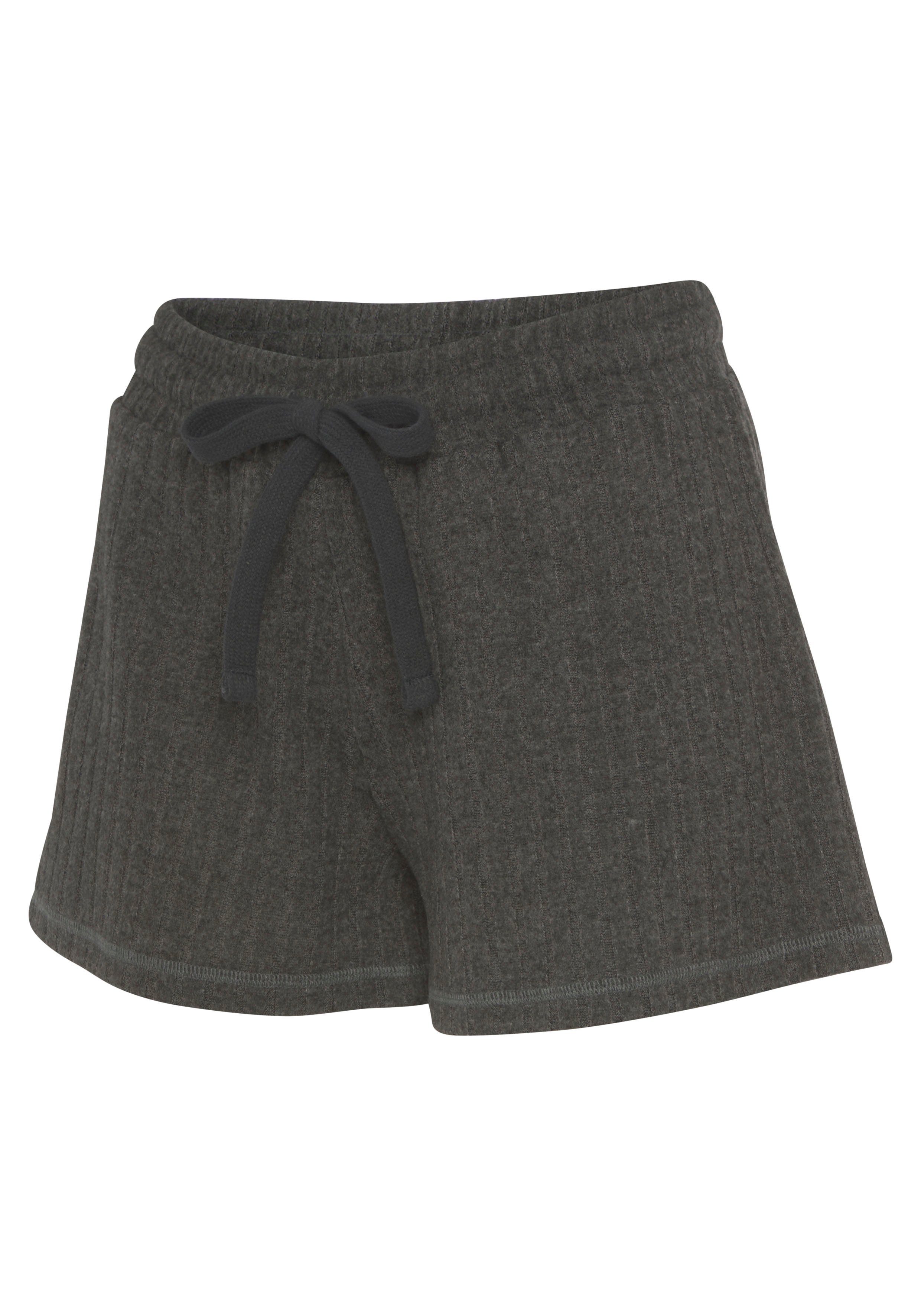 Lascana Short - Lounge shorts gemêleerd Lounge-/brei shorts gemêleerd met bindkoord, loungewear