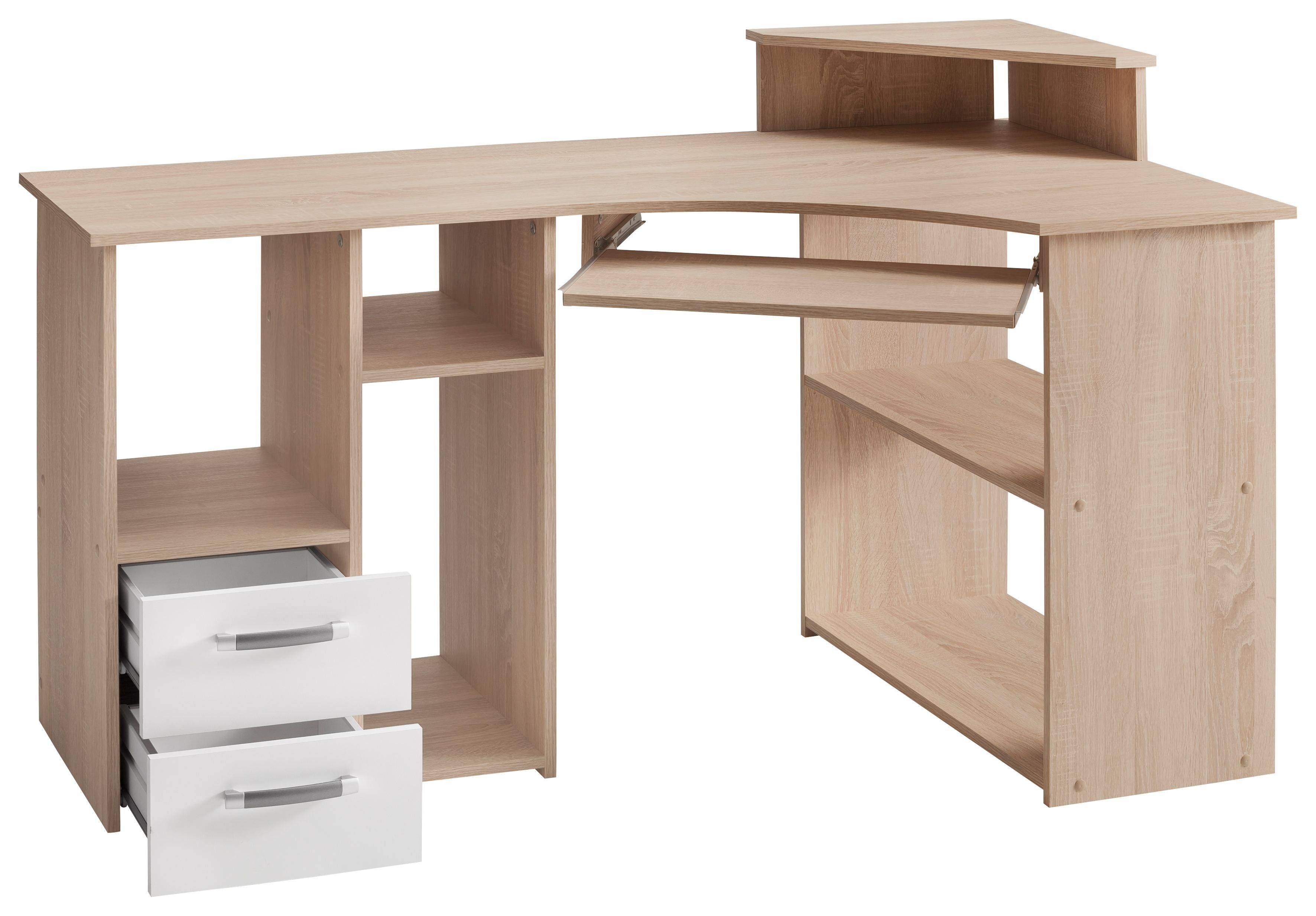 VOGL Möbelfabrik Bureau Sam Breedte 137 cm, met uittrekplank voor het toetsenbord en towervak