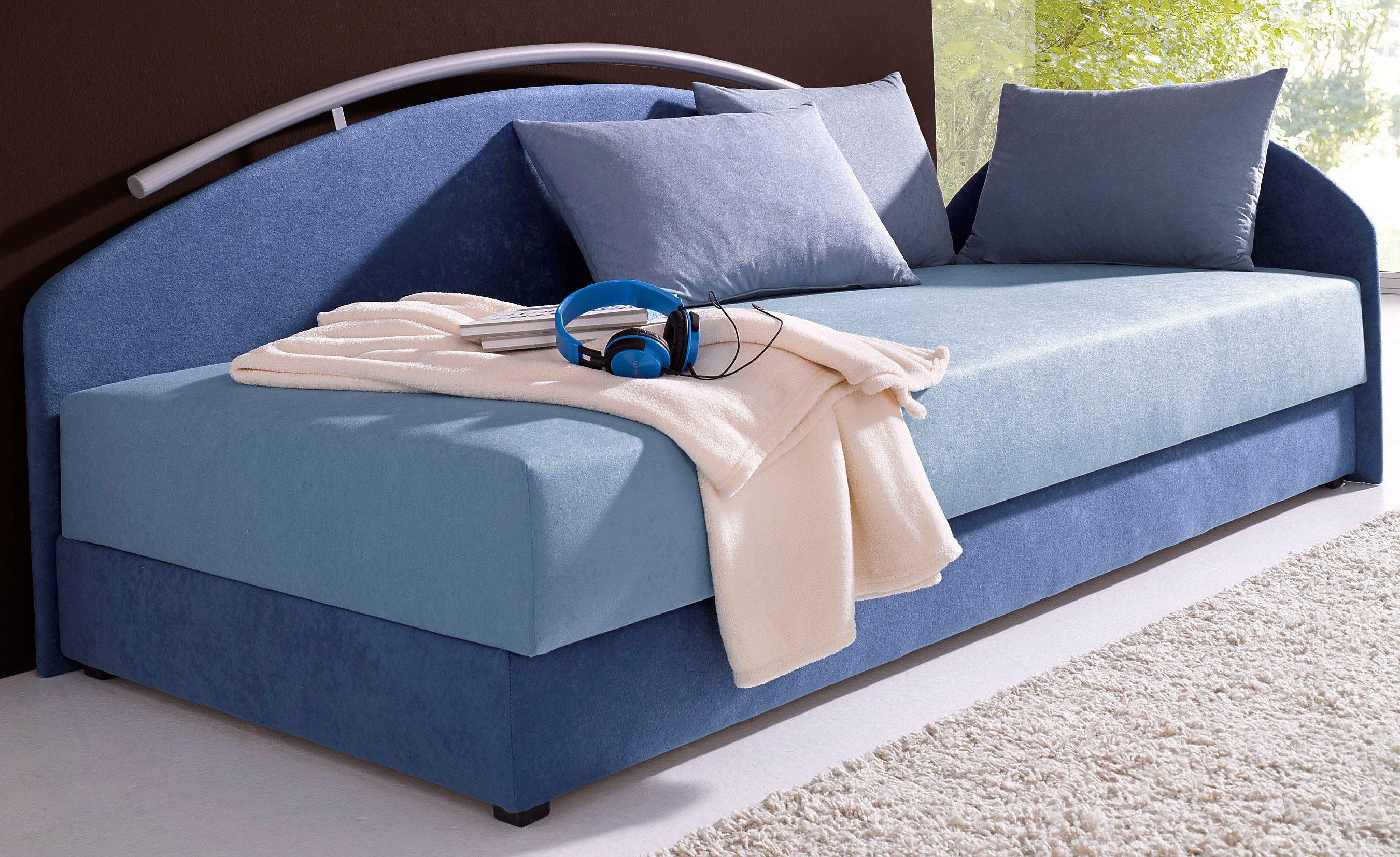 Maintal Bed blauw, slaapbanken, 80 cm x 200 cm, Vast binnenveringsinterieur