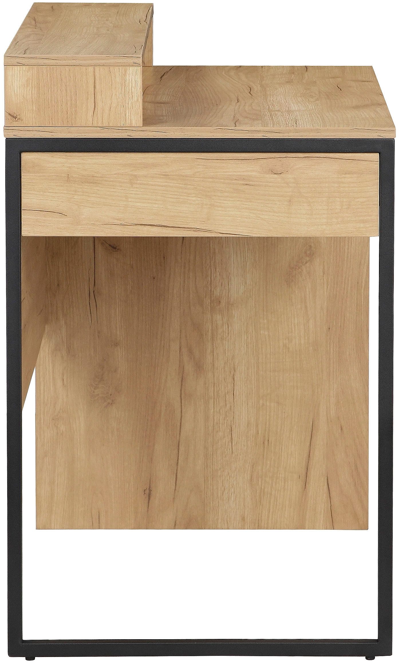 Places of Style Bureau Moid, computertafel in modern design Breedte 80 cm, met lade, kabeldoorvoer & metalen voet
