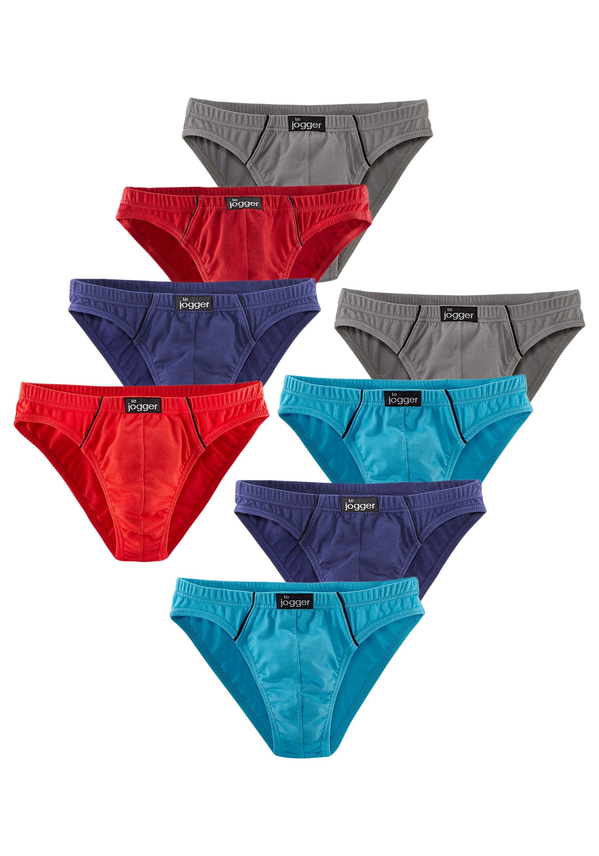 le jogger® Slip Minislip strak model, mooie kleuren met contrastkleurige pipings (set, 8 stuks)