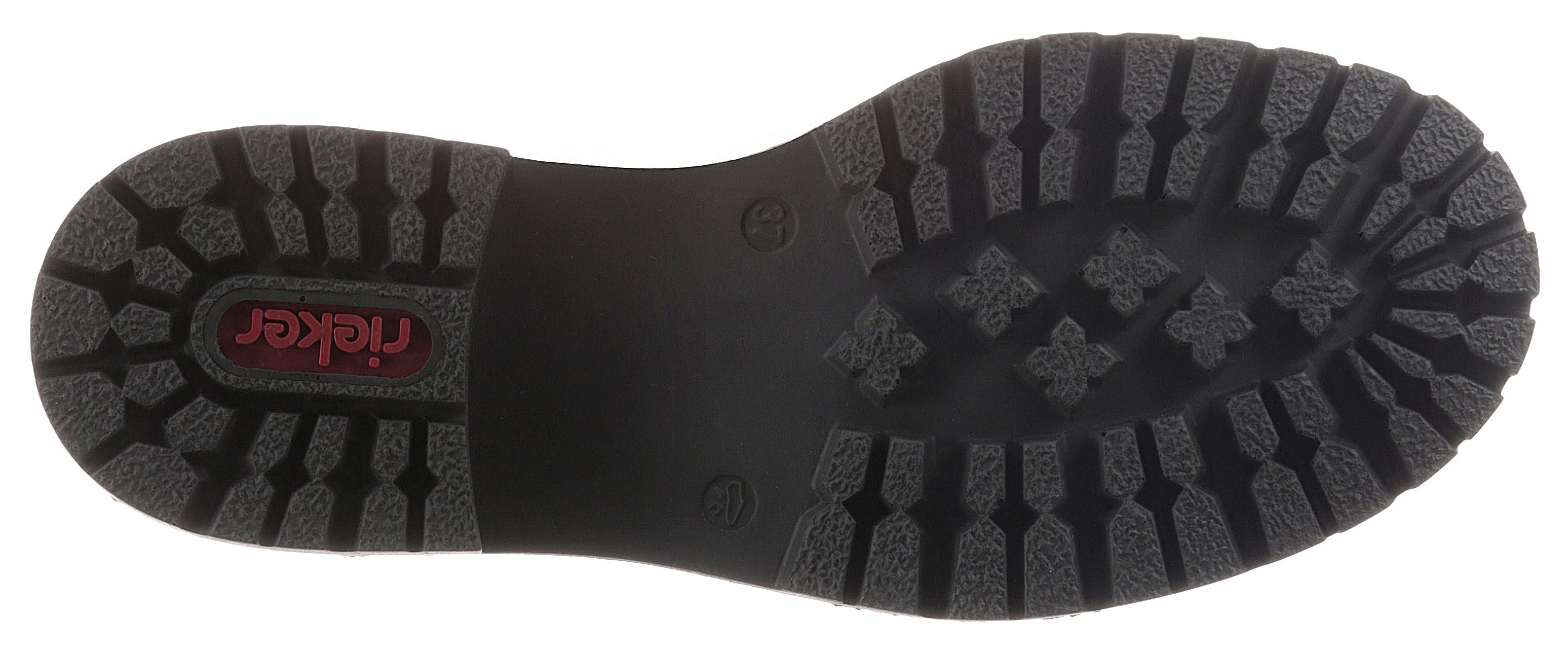 Rieker Hoge veterschoenen , enkellaarsjes, profielzool, blokhak, met casual vetersluiting