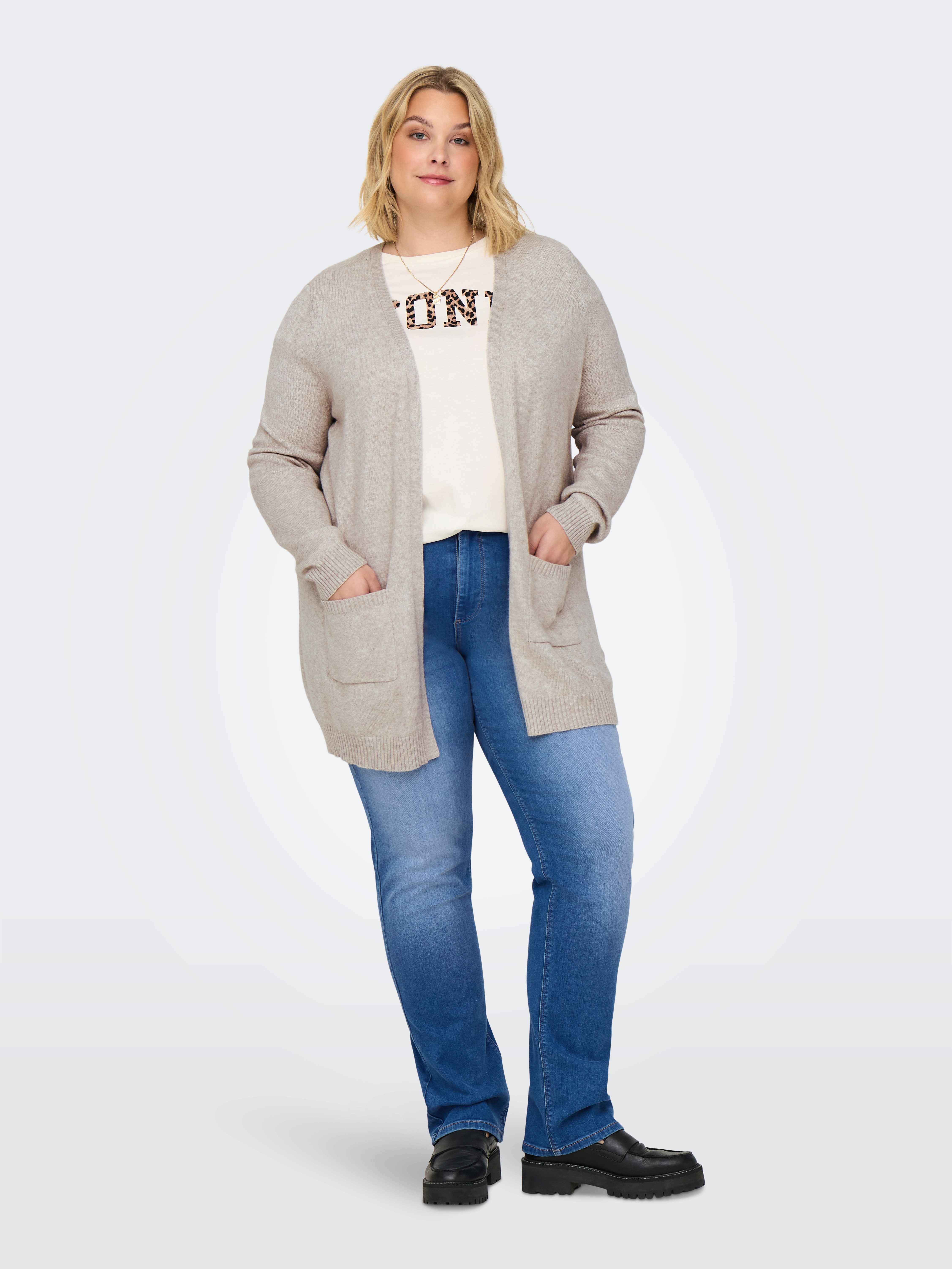 ONLY CARMAKOMA Vest CARESLY L/S OPEN CARDIGAN NOOS KNT