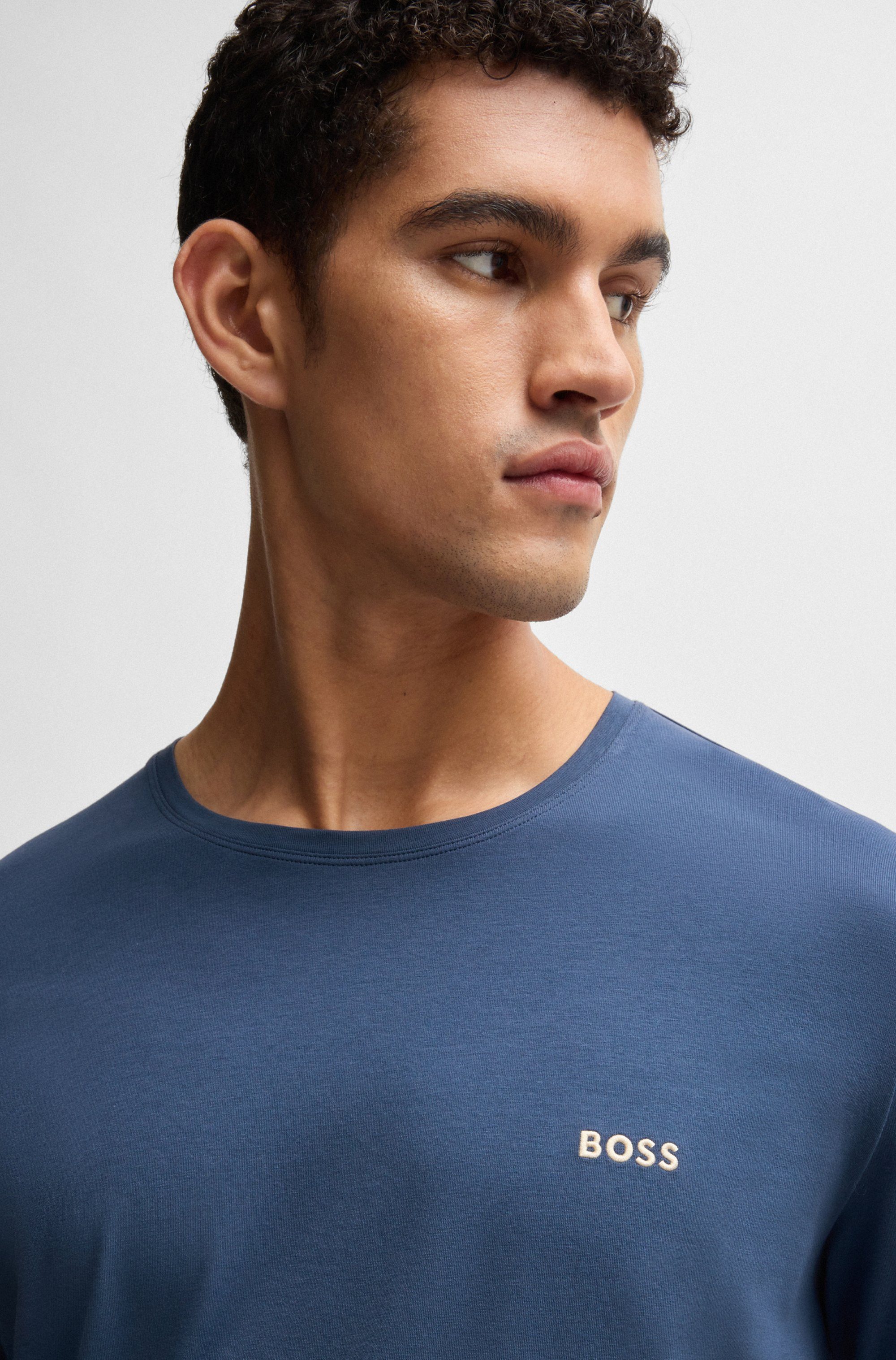 BOSS Shirt met lange mouwen Mix&Match LS met een logo-opschrift