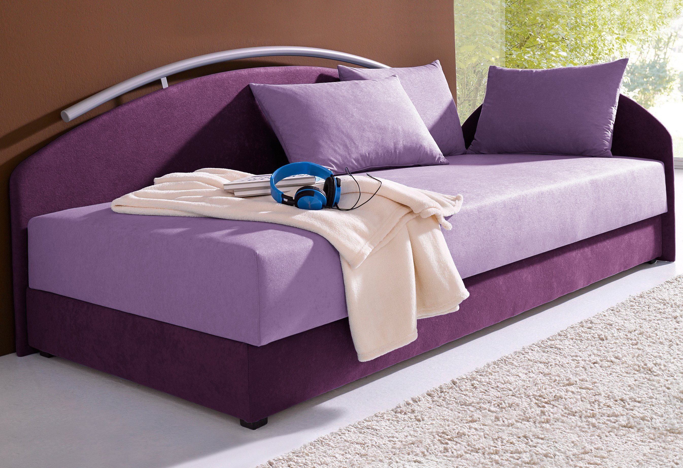 Maintal Bed paars, slaapbanken, 80 cm x 200 cm, 5-zones-comfortbekleding