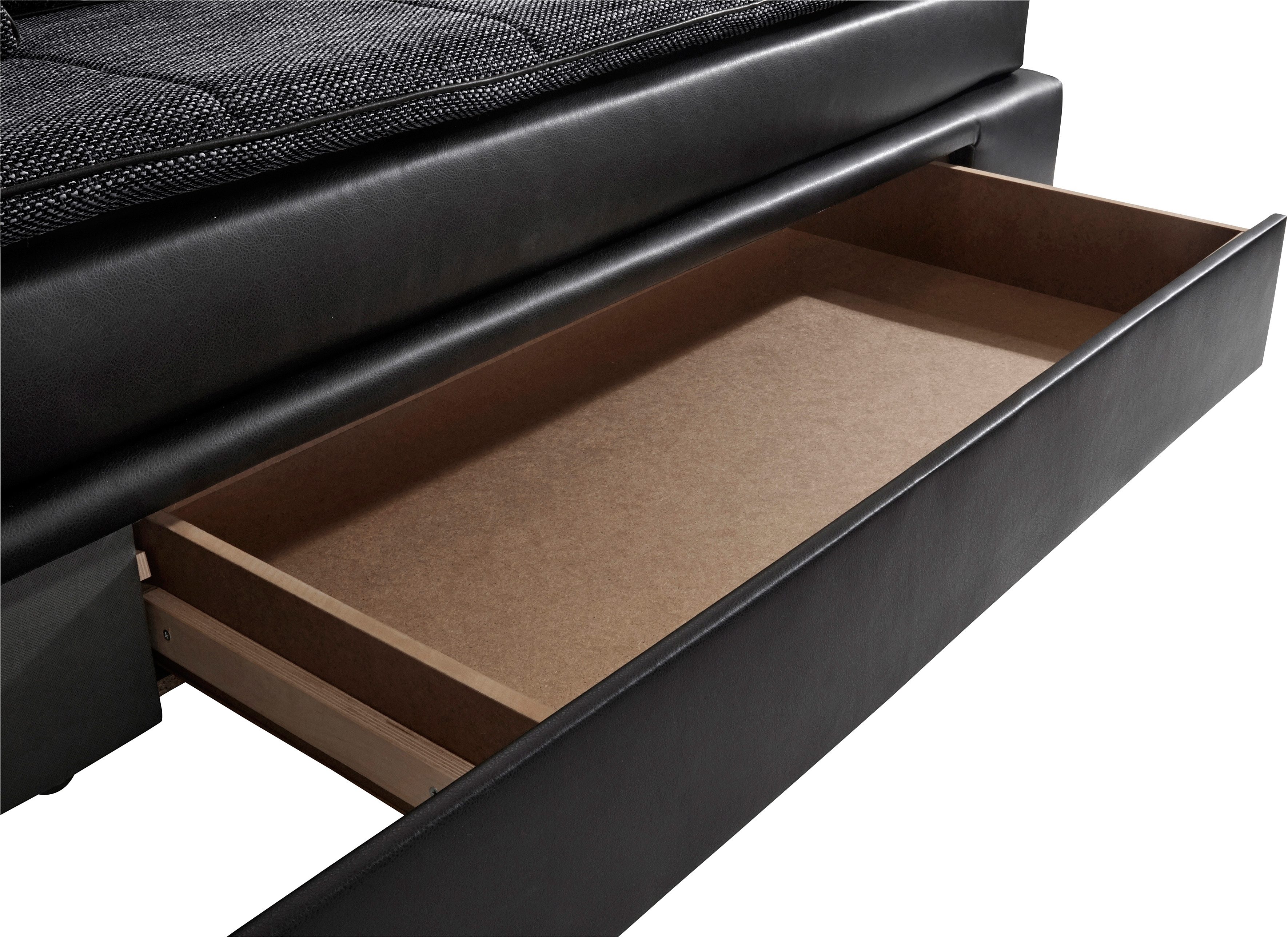 INOSIGN Hoekbank Boxspringbed Night & Day L-vorm met permanente slaapfunctie zonder armleuningen