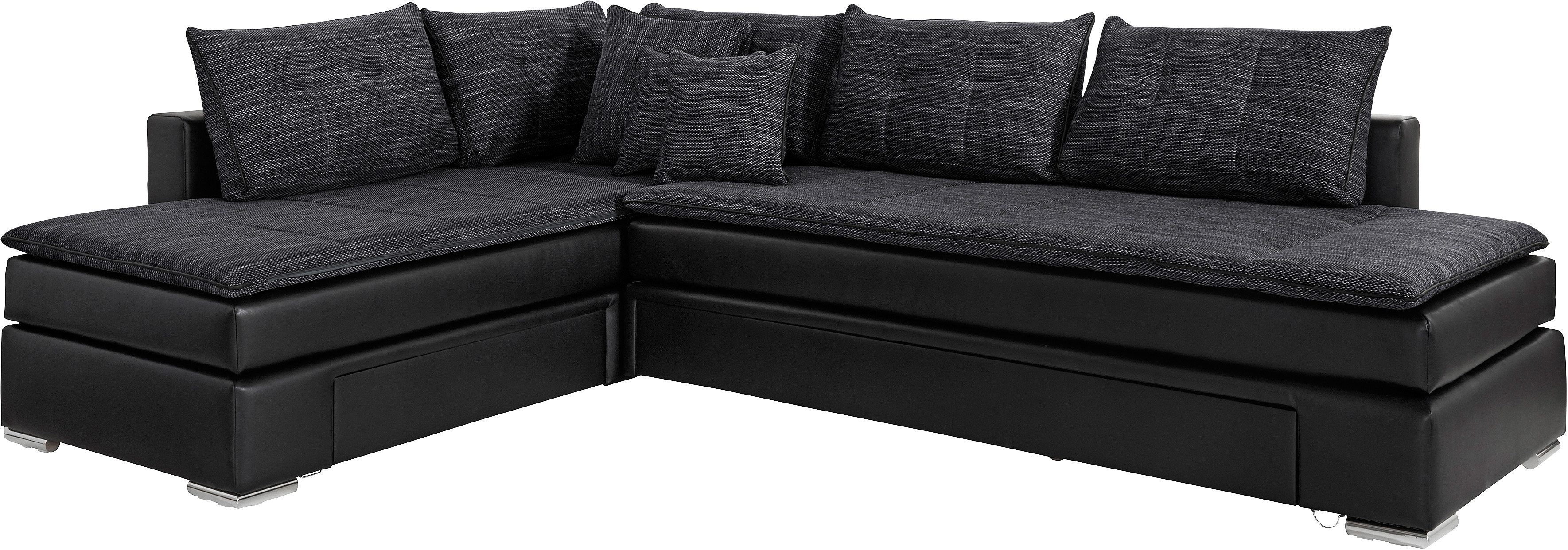 INOSIGN Hoekbank Boxspringbed Night & Day L-vorm met permanente slaapfunctie zonder armleuningen