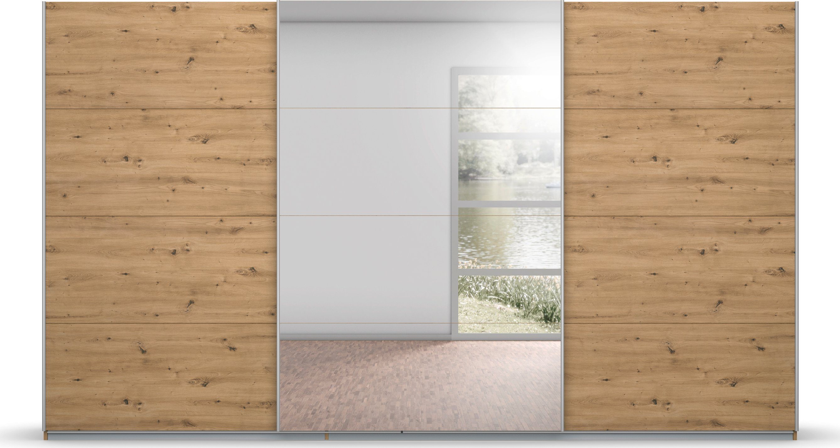 rauch Zweefdeurkast Kledingkast kast garderobe BESTSELLER KOLUNA met spiegel inclusief 2 binnenladen en extra legplanken made in germany
