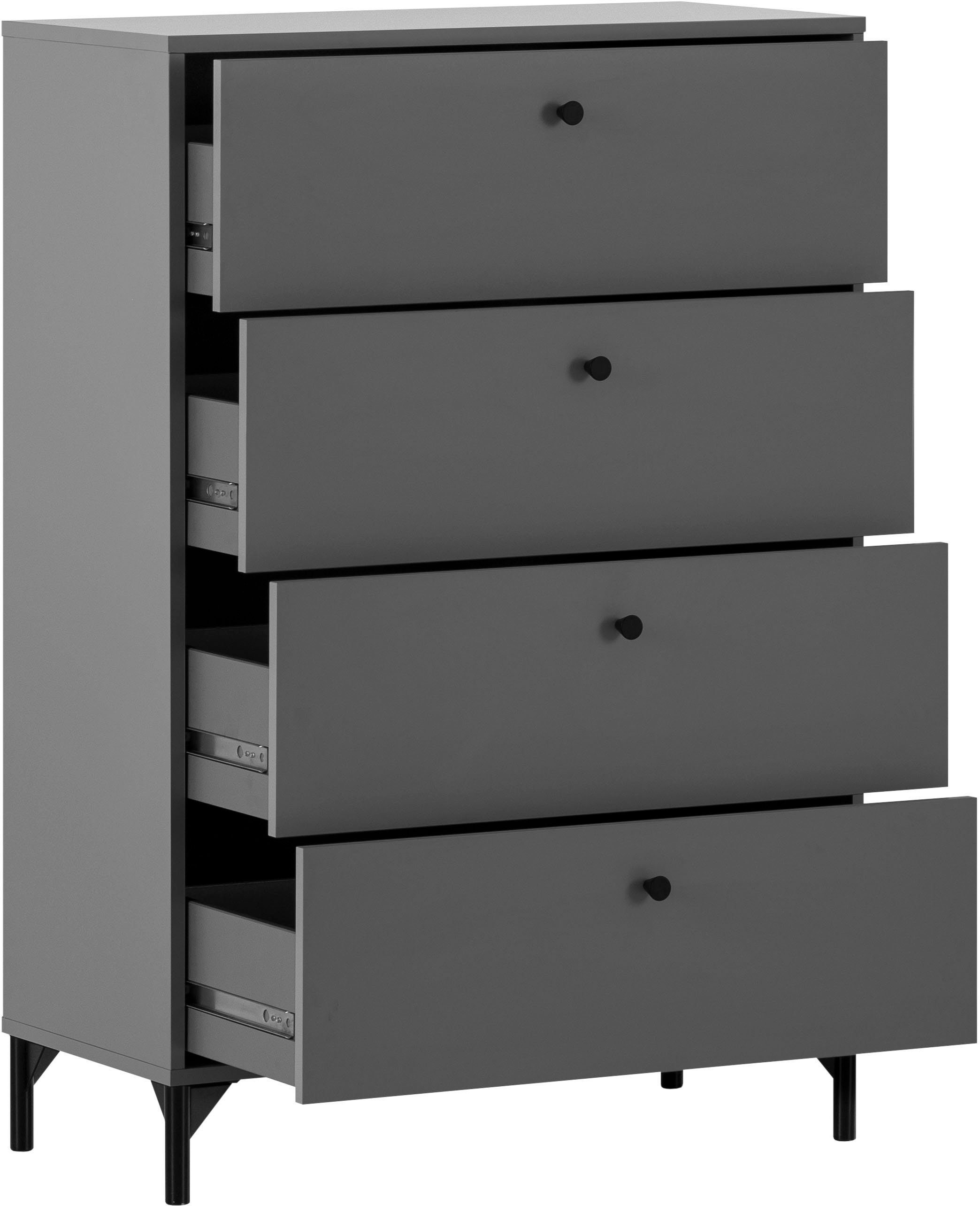 Schildmeyer Kast Smash, breedte 40 of 80 cm 4 laden met uittrekbegrenzing en metalen beslag