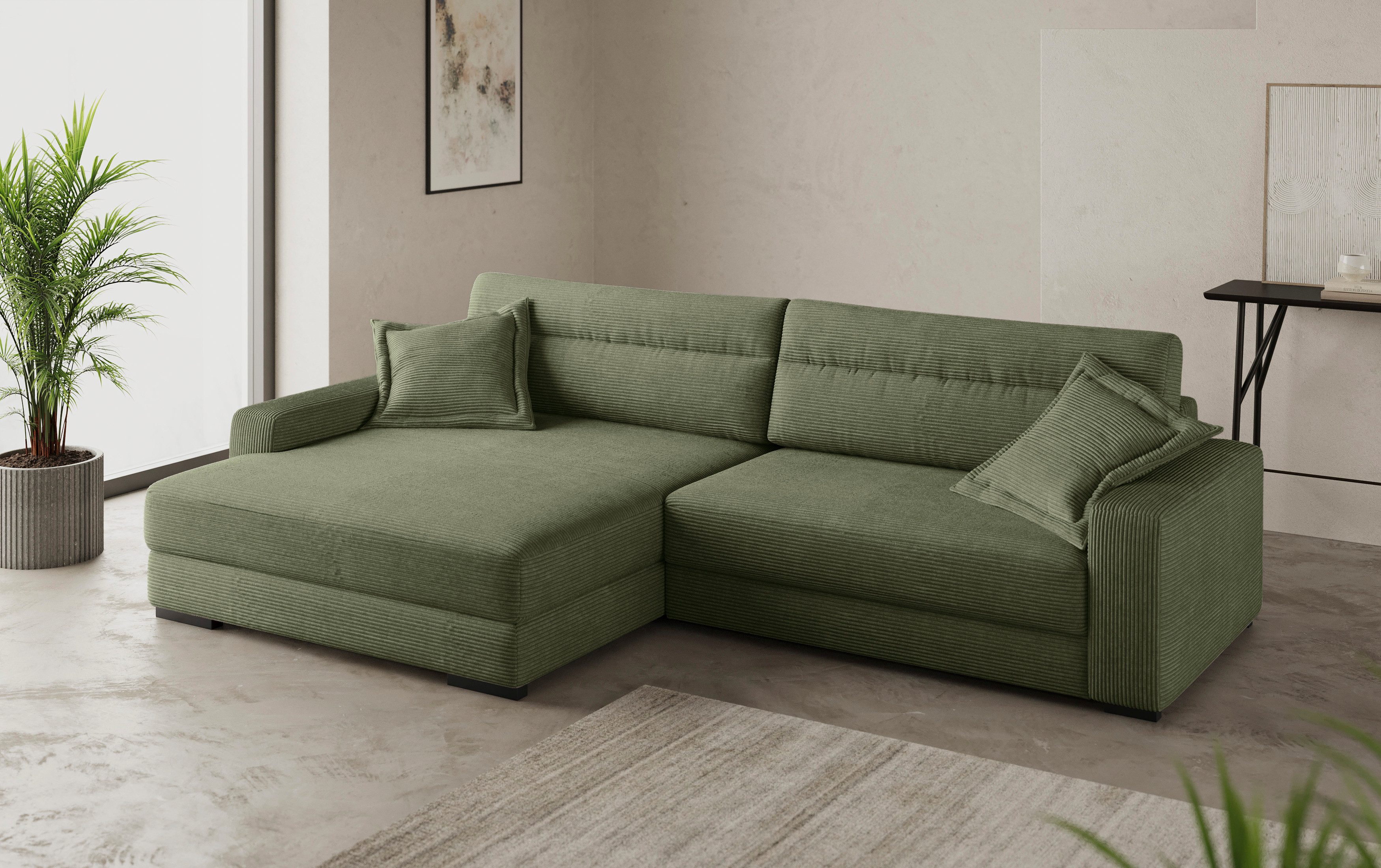Mr. Couch Hoekbank Marcello L-vorm inclusief easybett en bedlade