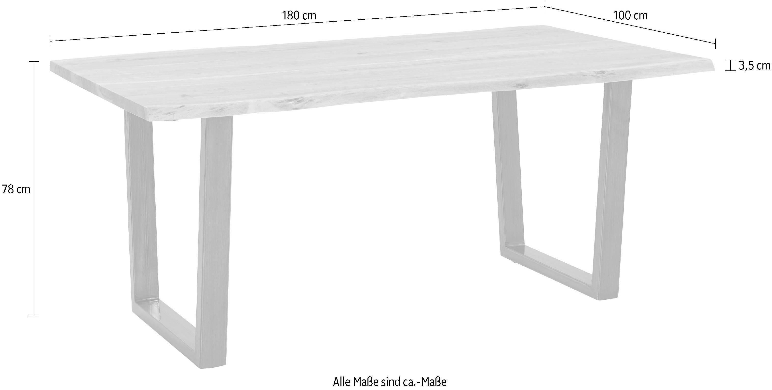 MCA living Eettafel CALABRIA Massief hout in boomstam-look