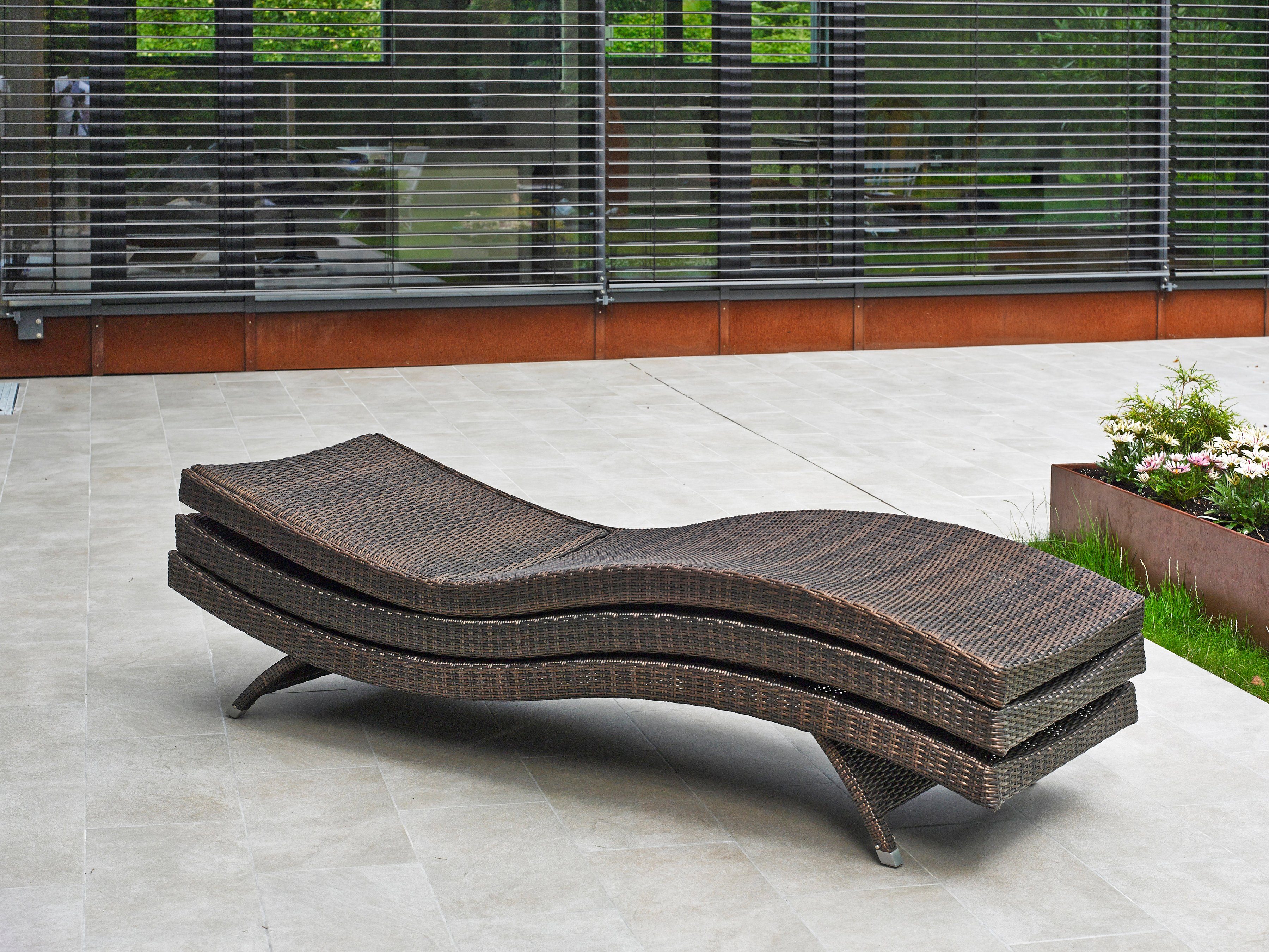 Destiny Ligstoel WAVE Aluminium, polyrattan, zonder kussen