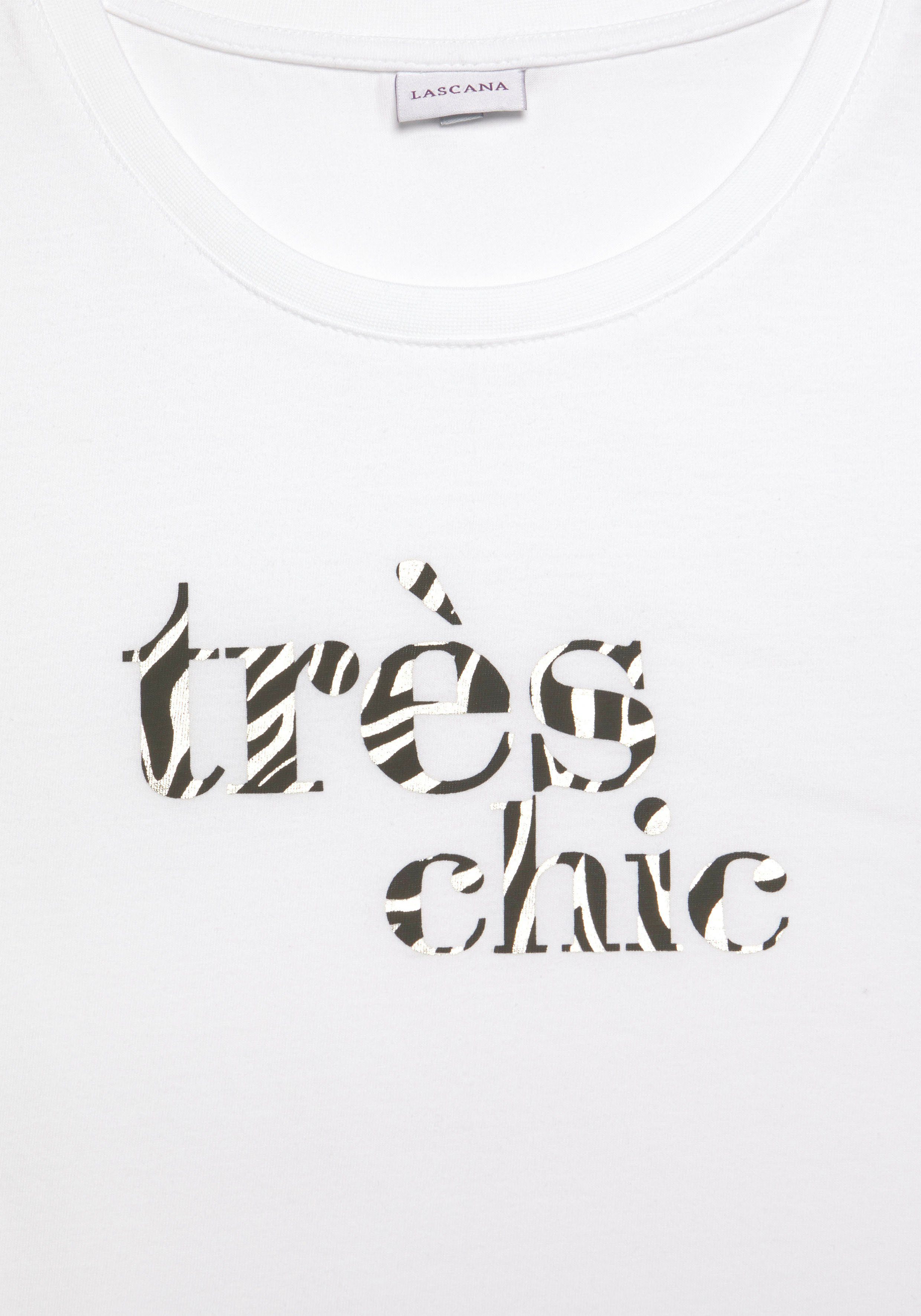 Lascana T-shirt met print, katoenen shirt met korte mouwen, casual-chic