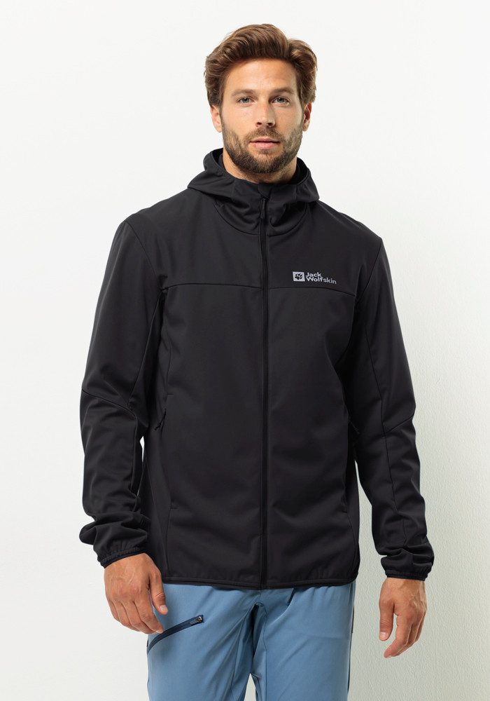 Jack Wolfskin Softshell-jack FELDBERG hoody M heren softshell jassen maat M (50) zwart