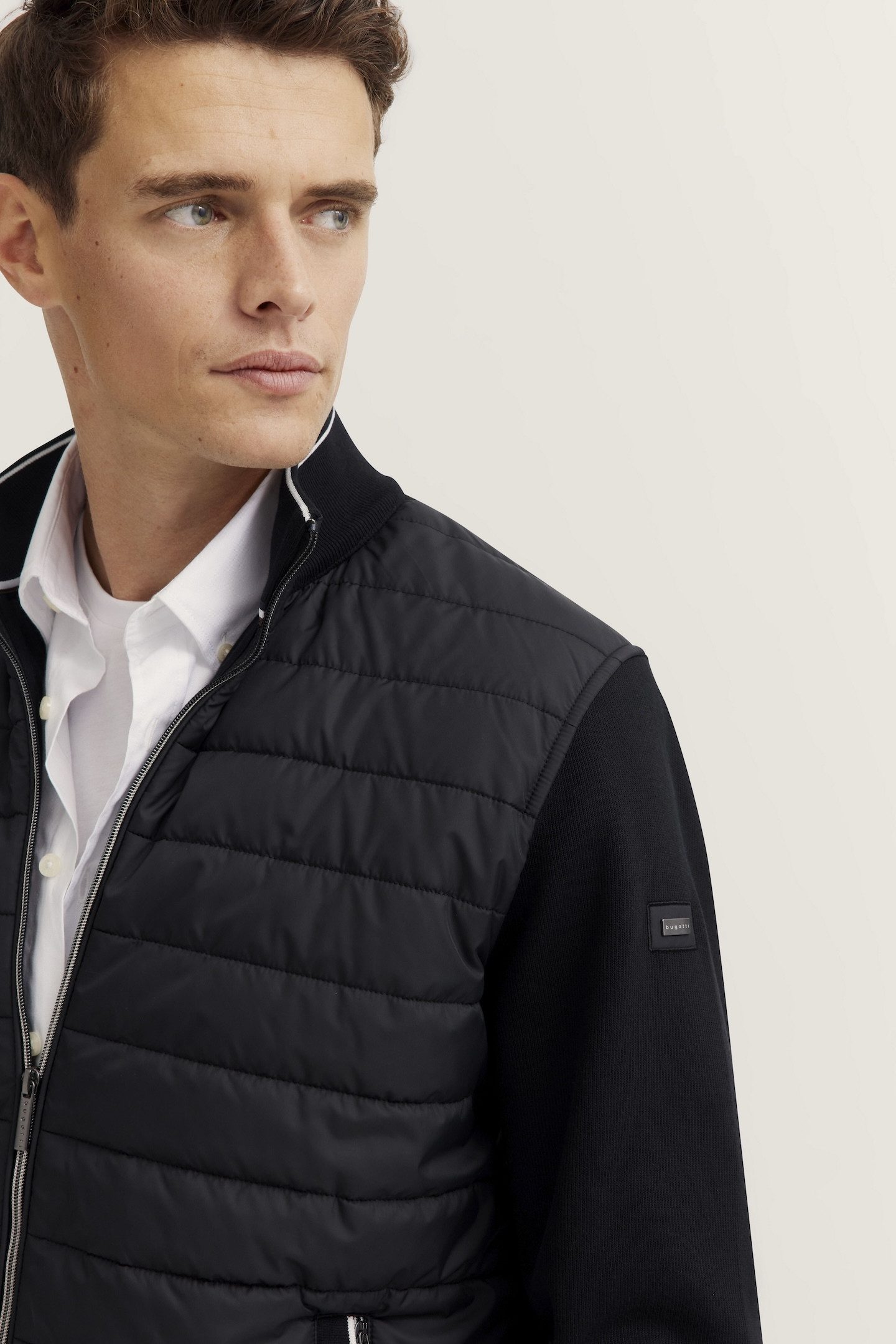 Bugatti Sweatvest met sportieve opstaande kraag