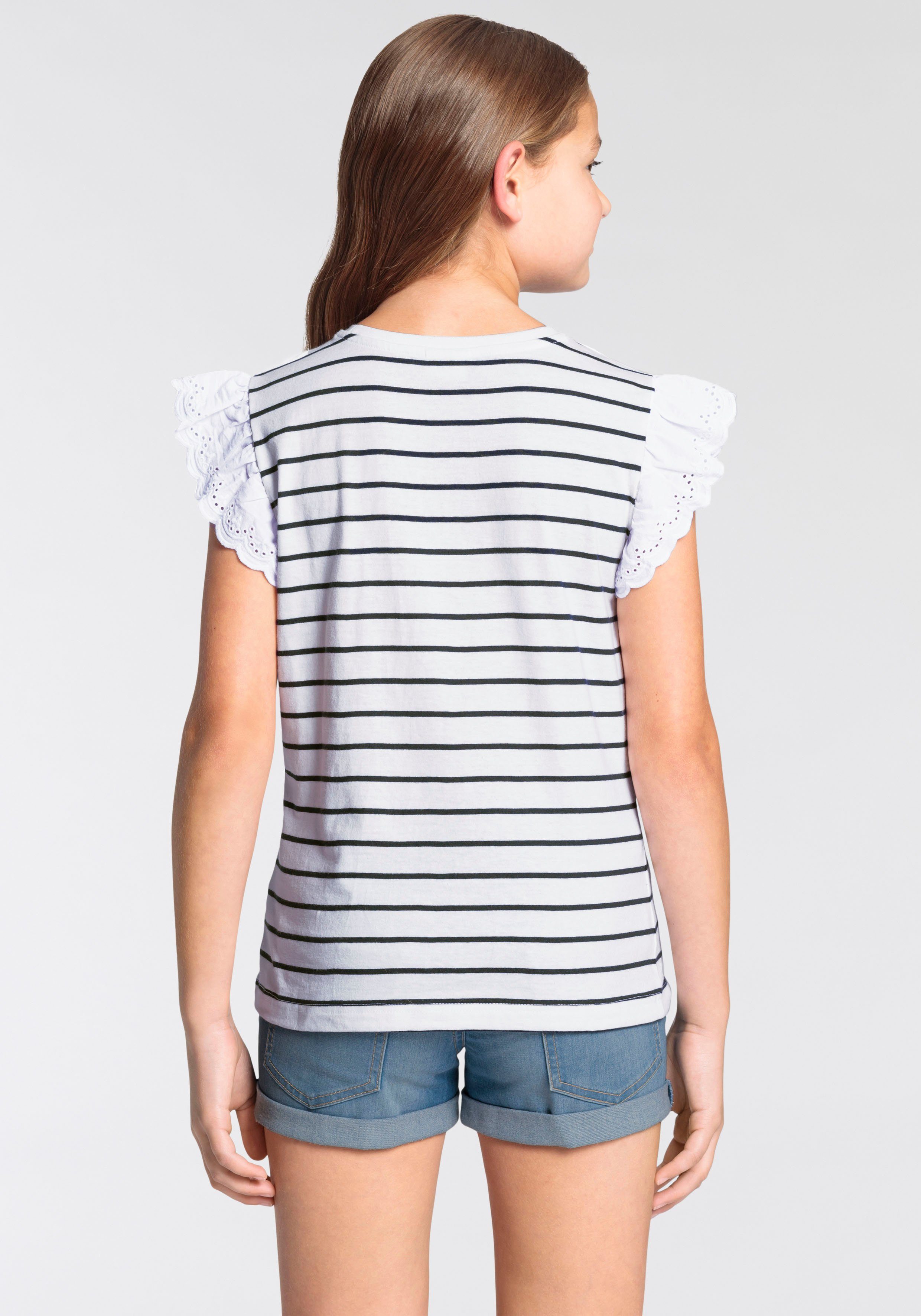 KangaROOS T-shirt Met vleugel mouwen van kant met kantafwerking aan de mouwen