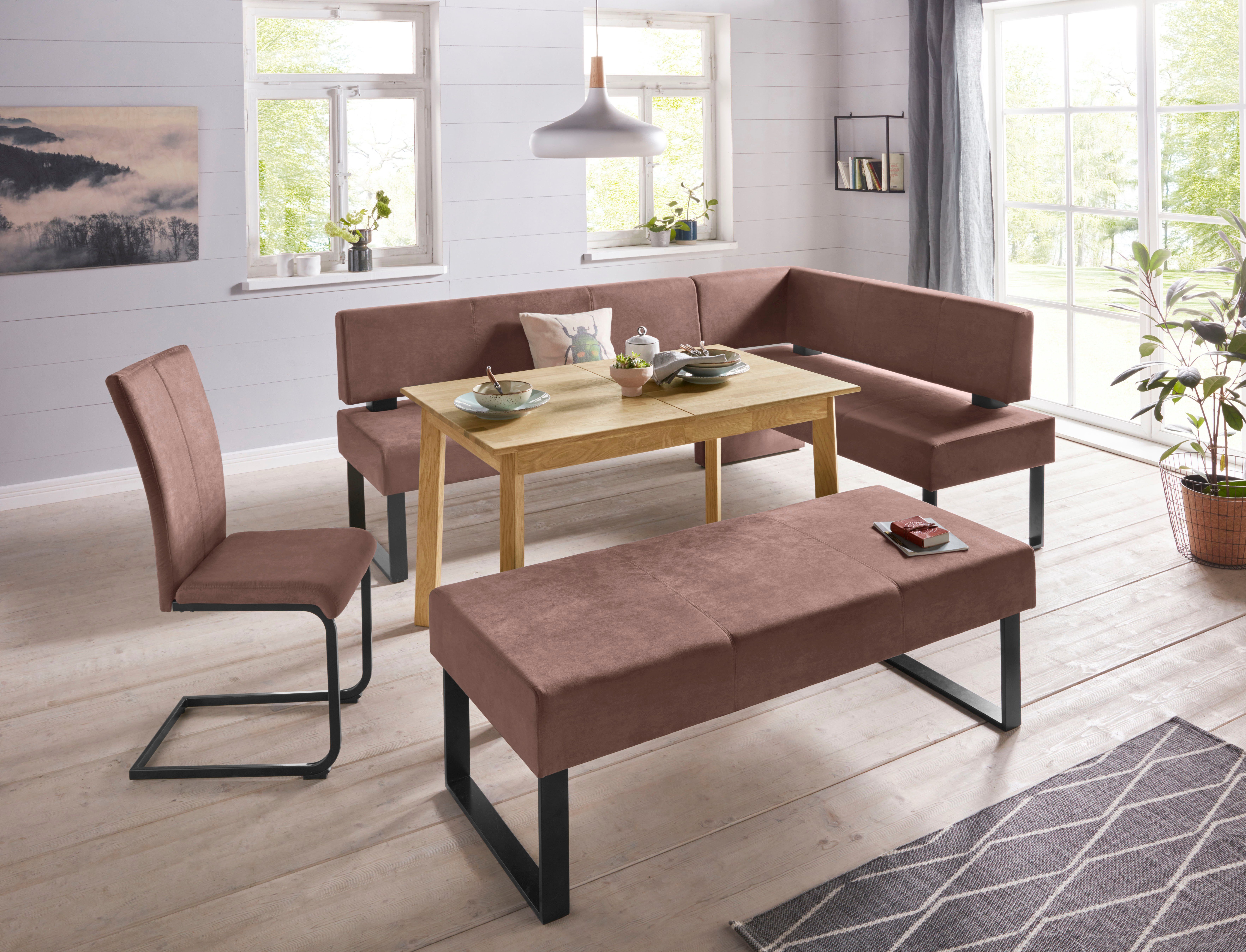 Home affaire Hoekbank Oliver met metalen frame, keukenbank verschillende hoezen cord eetkamerbank ottos choice