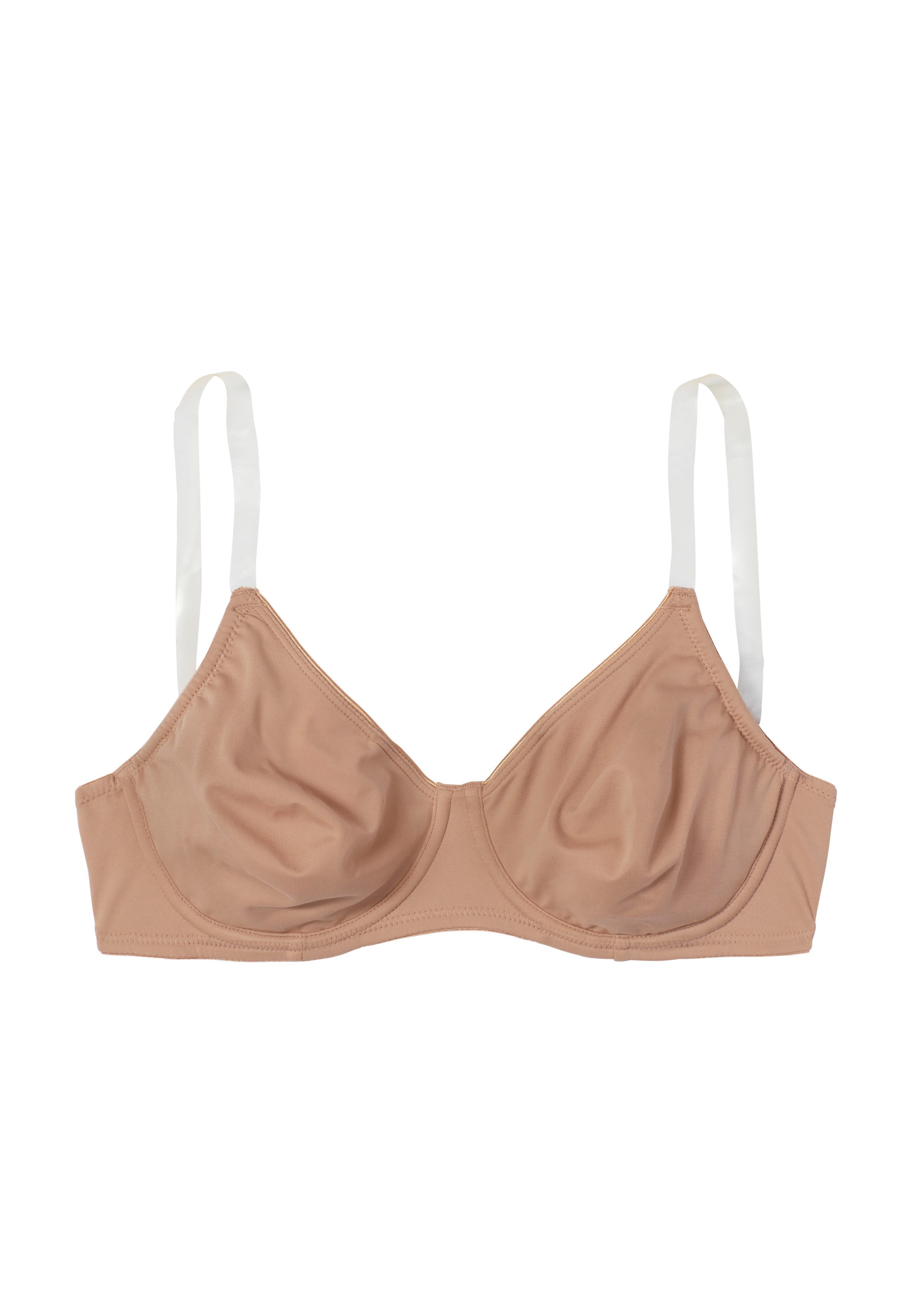 Nuance T-shirt-bh met beugels, zonder cups en met transparante bandjes, basic