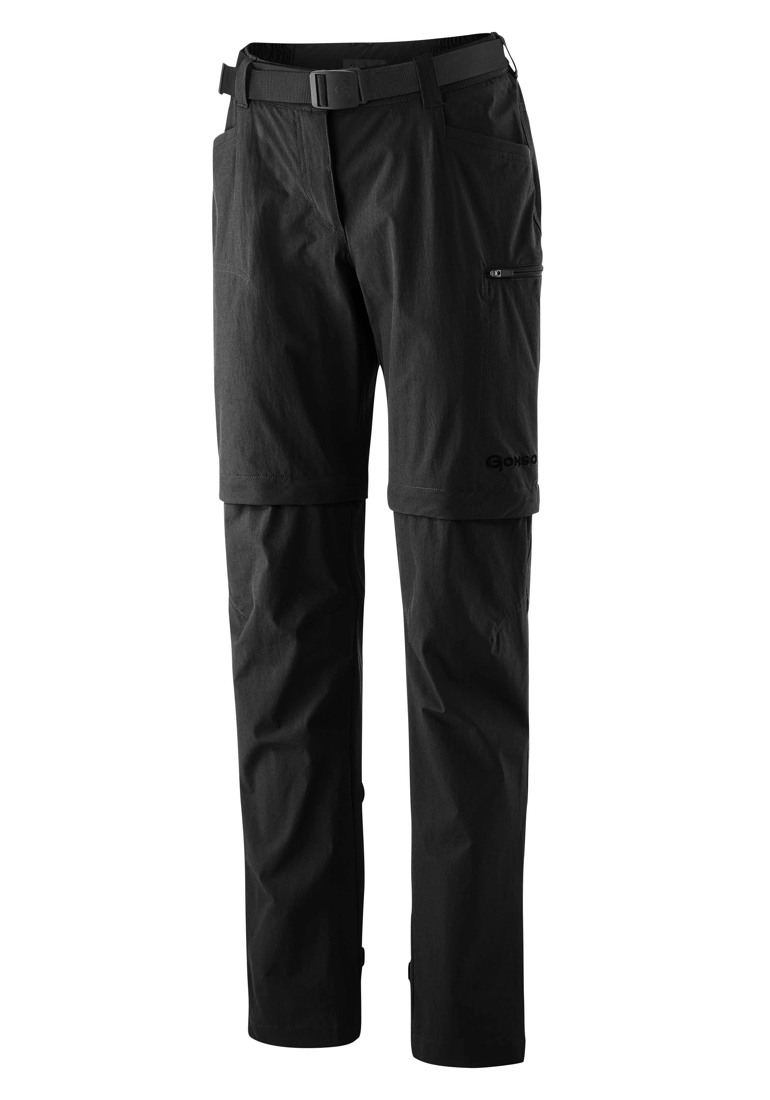 Gonso Fietsbroek Ruth Dames zip-off fietsbroek met zitkussen en riem, waterafstotend