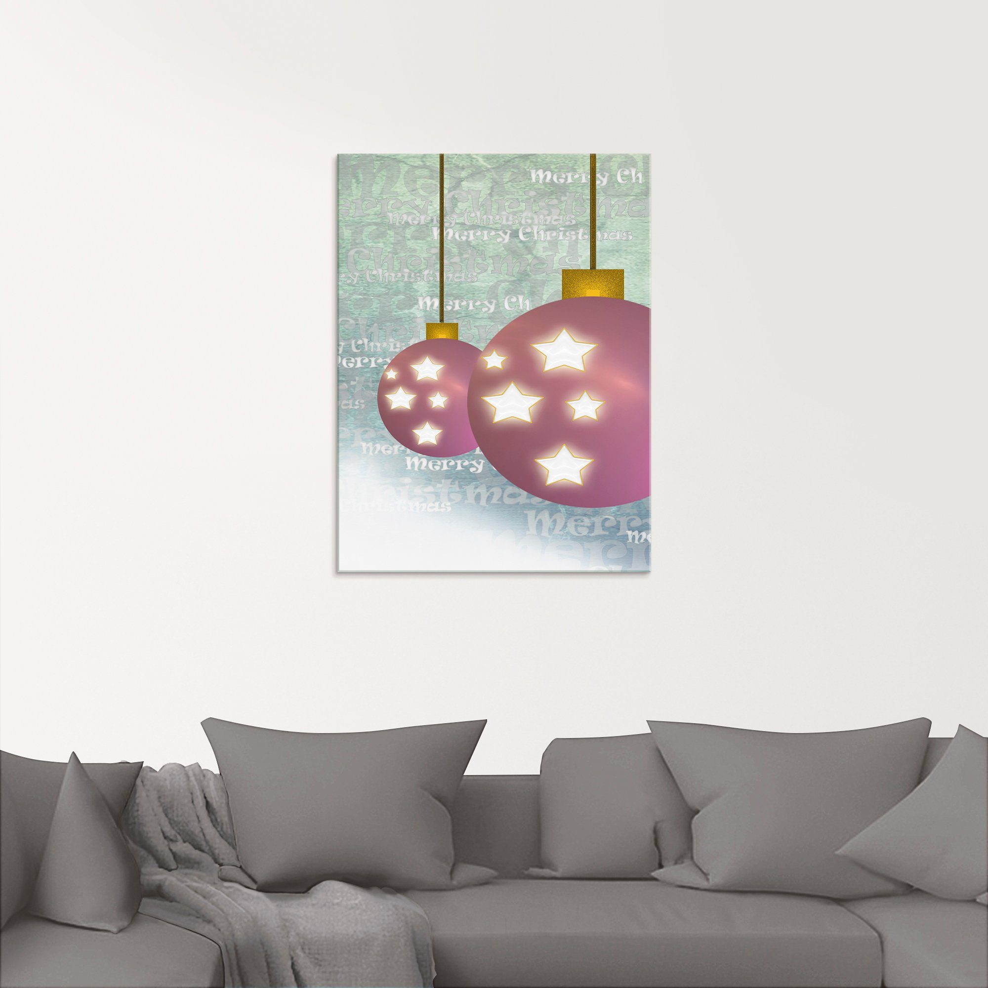 Artland Print op glas Kerstbal in verschillende maten