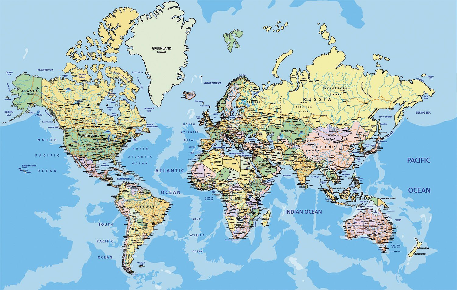 papermoon fotobehang world map multicolor